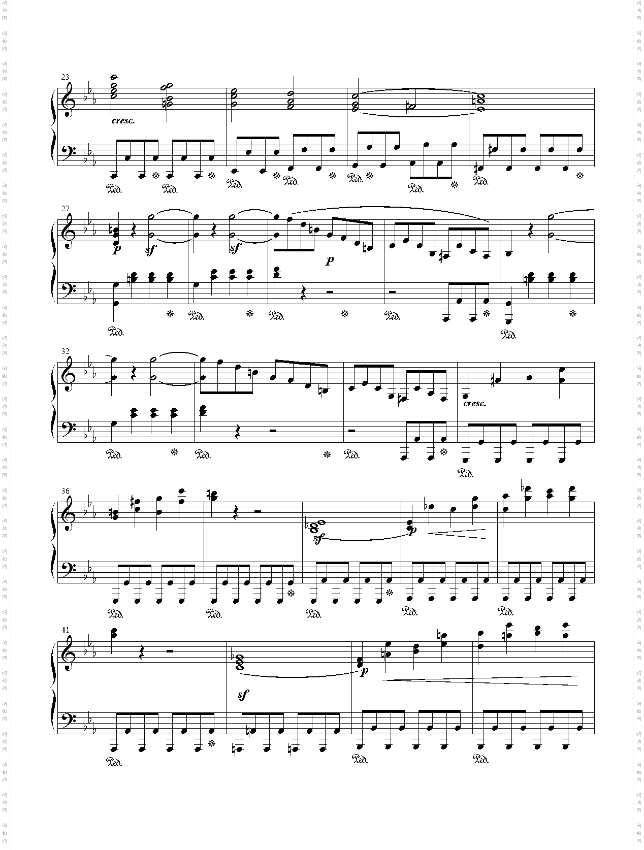 贝多芬C小调第八钢琴奏鸣曲悲怆奏鸣曲第一乐章