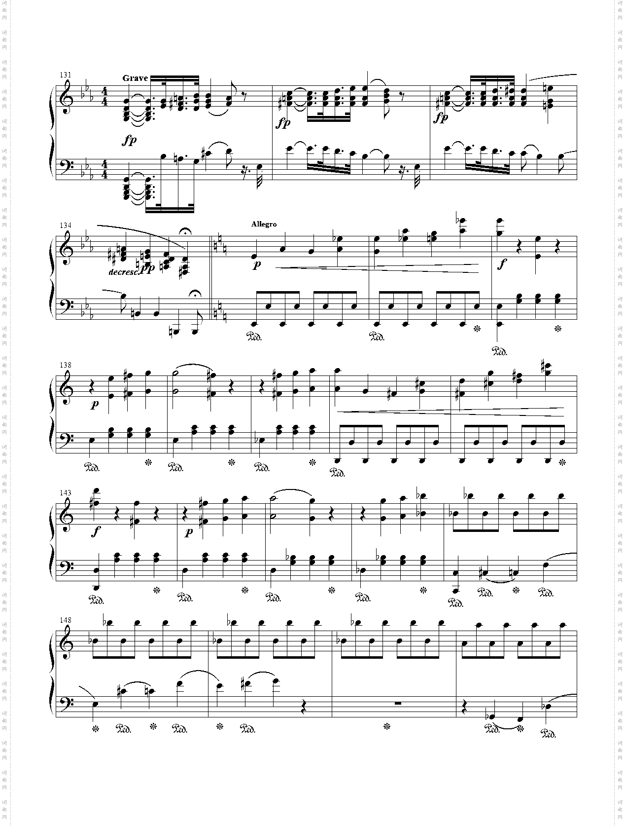 贝多芬C小调第八钢琴奏鸣曲悲怆奏鸣曲第一乐章