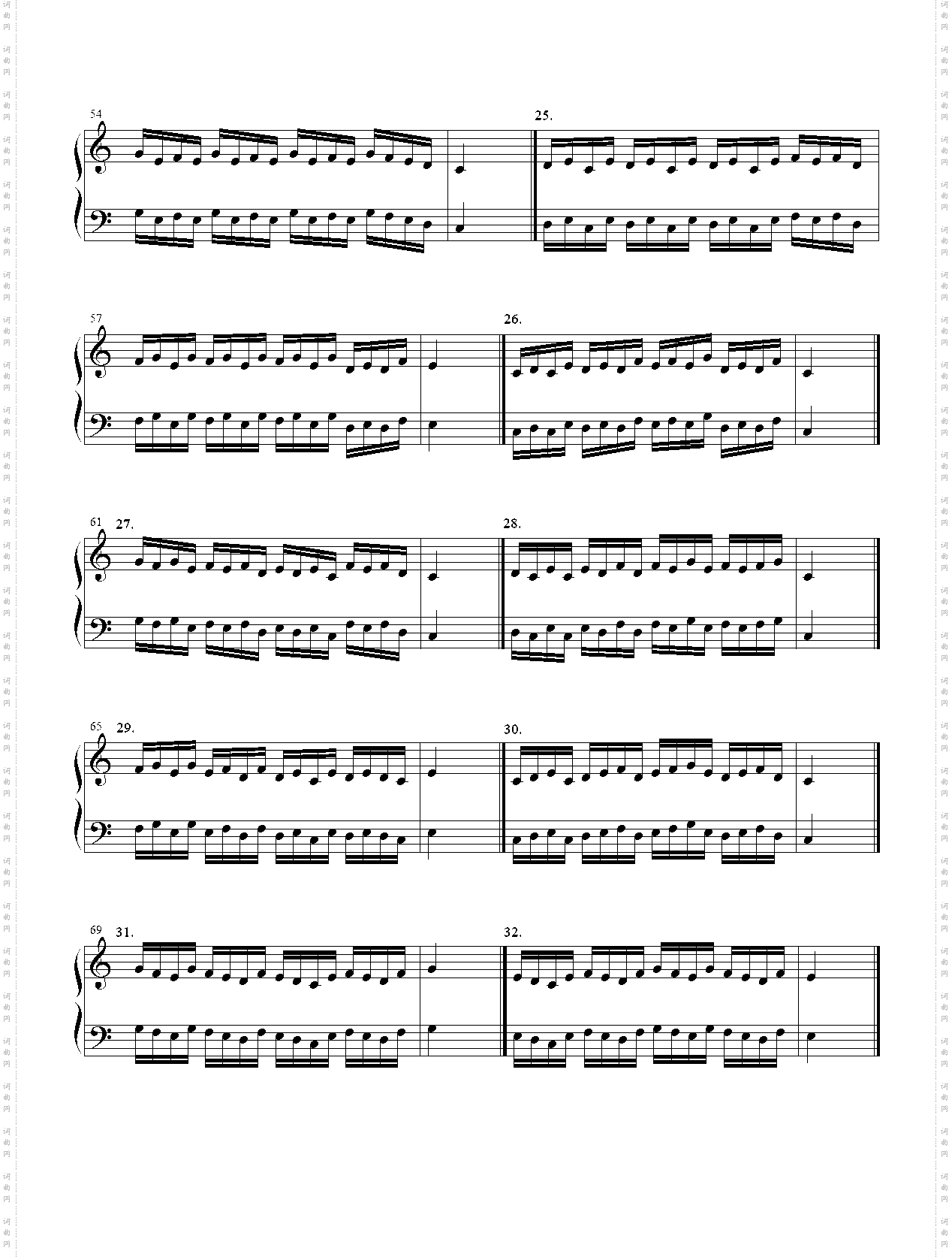 《什密特》使手指独立不倚和动作均衡的练习_1—33条