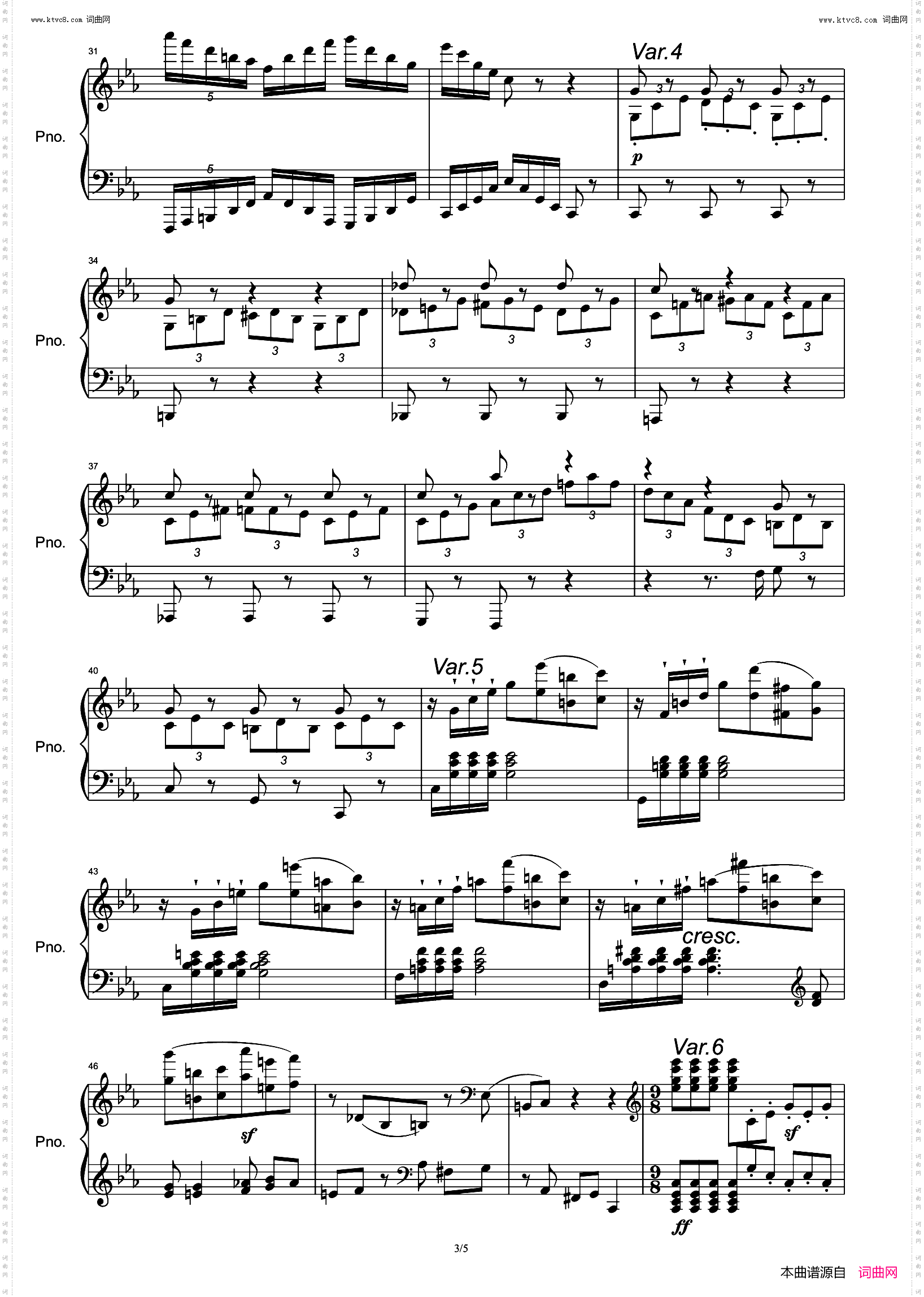 c小调32变奏_ 1-8变奏