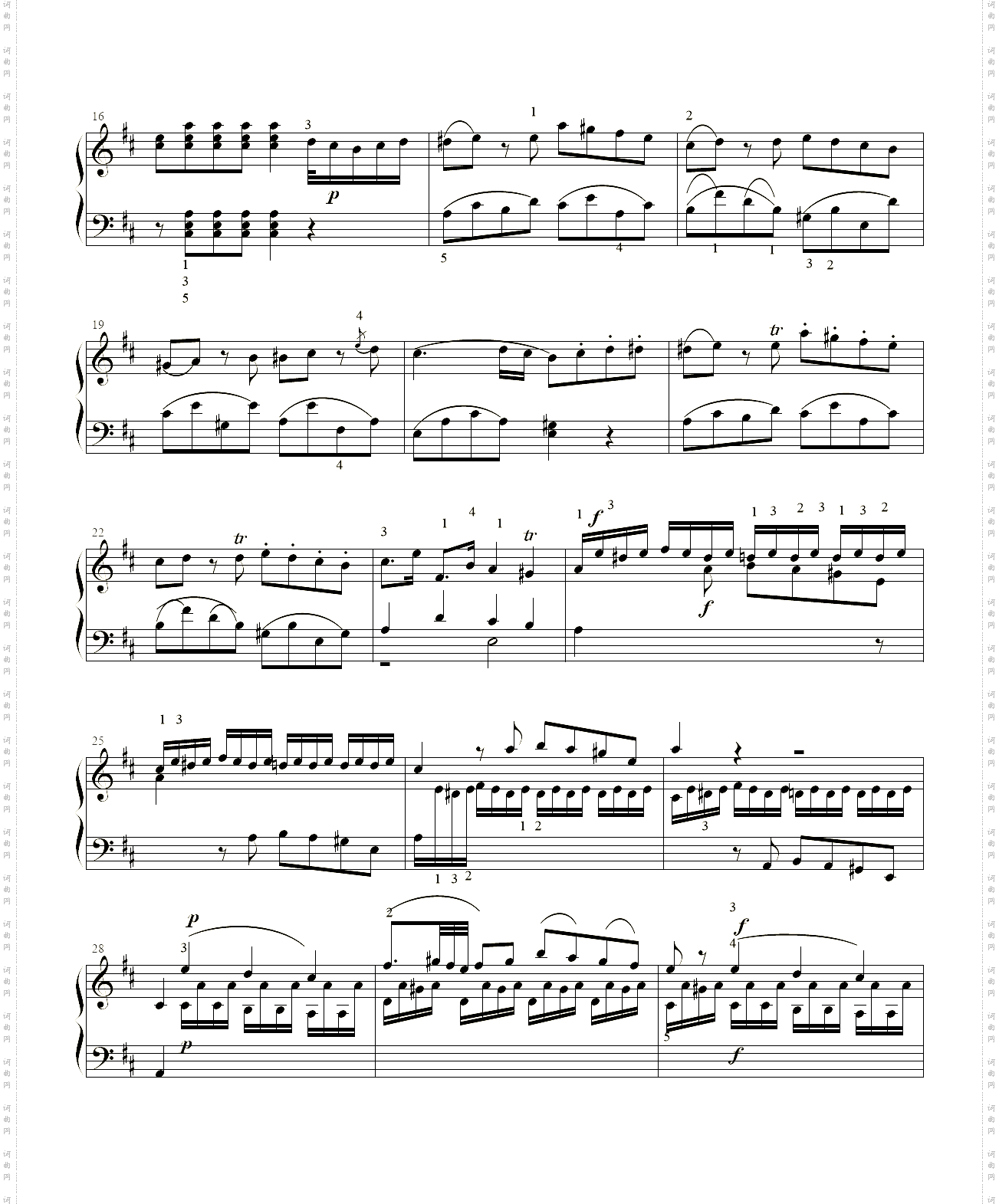 D大调奏鸣曲第一乐章第一部分_2022版上海音乐学院七级考级乐曲