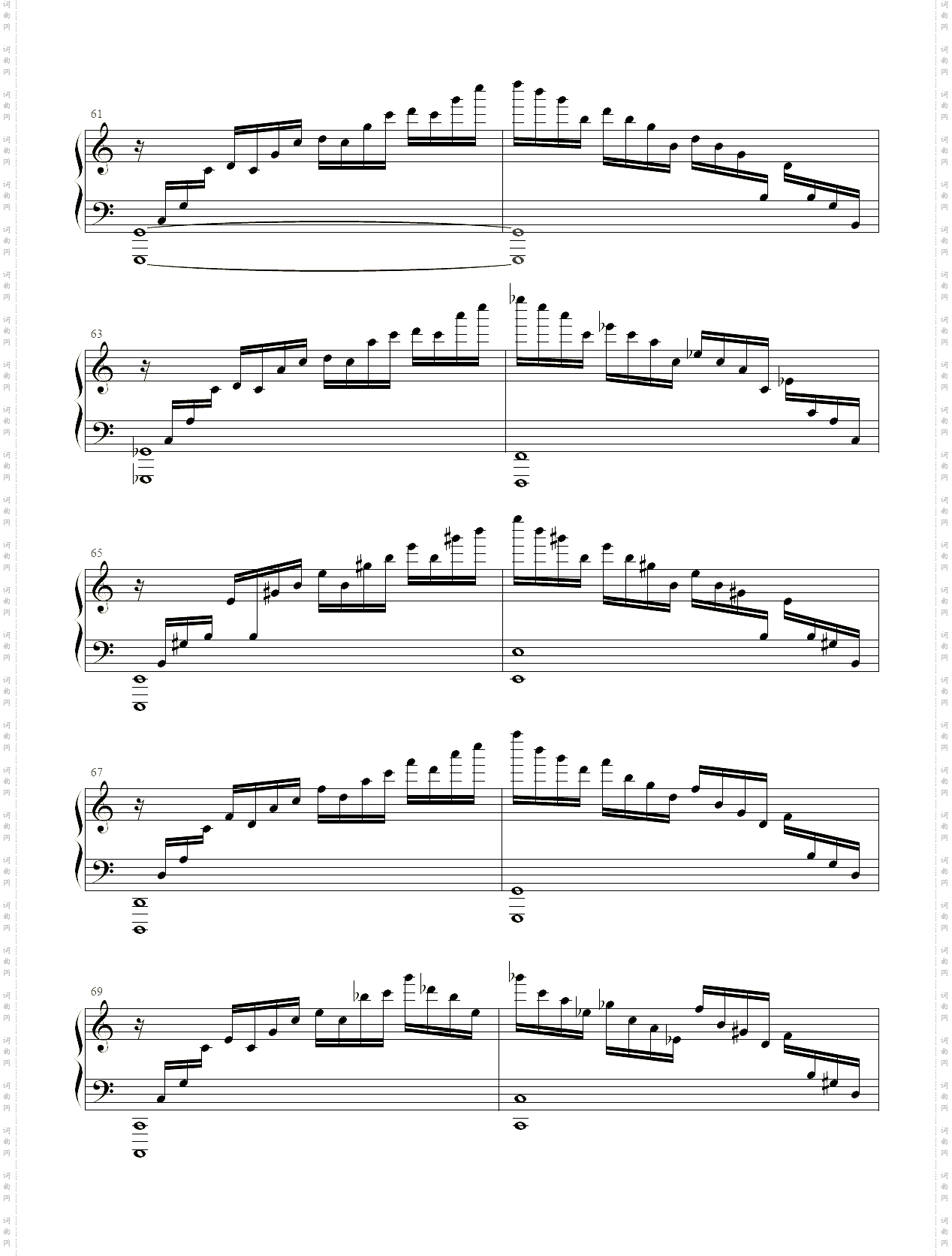 瀑布练习曲肖邦Op·10 No·1罗兔兔扒谱