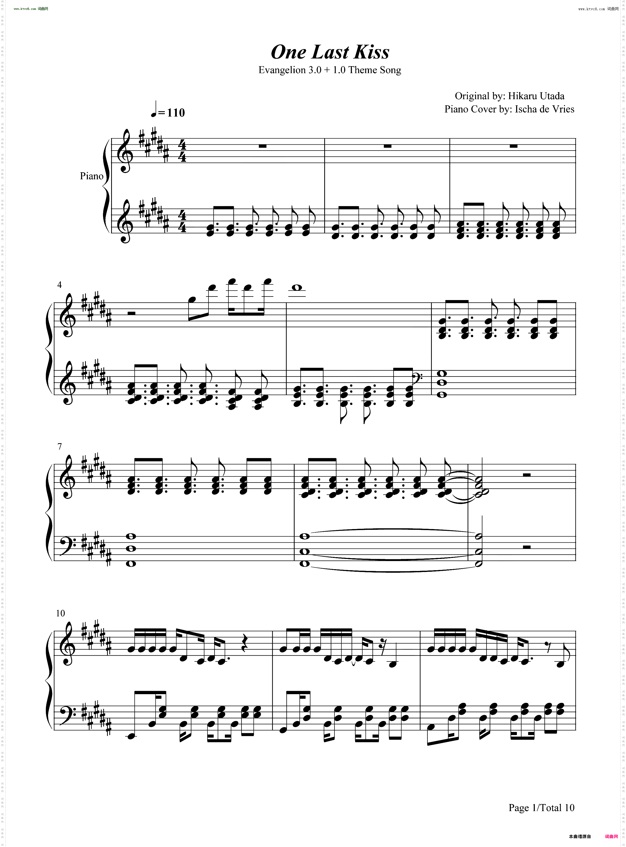 One Last Kiss_新福音战士剧场版终主题曲