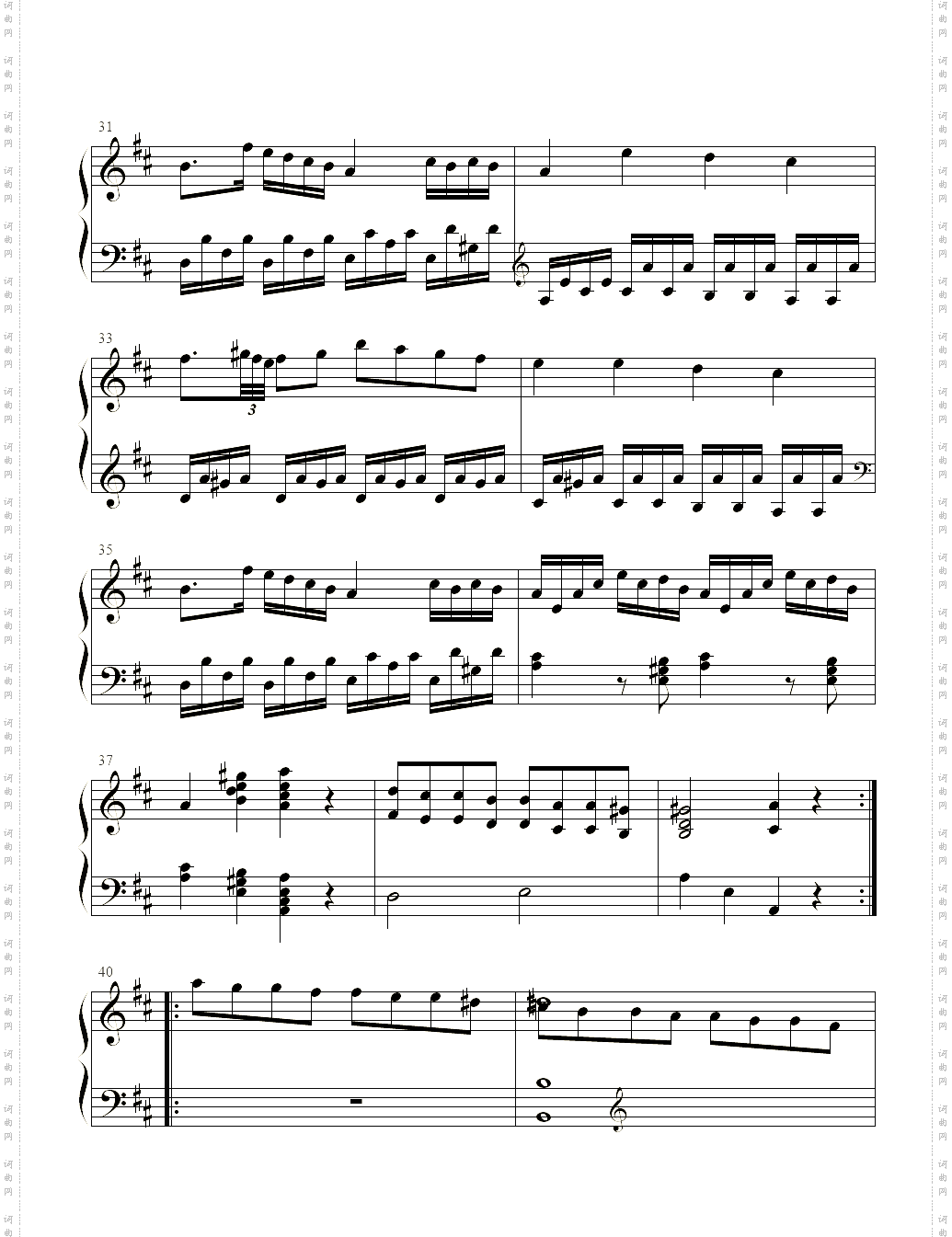 D大调奏鸣曲第一乐章_K311