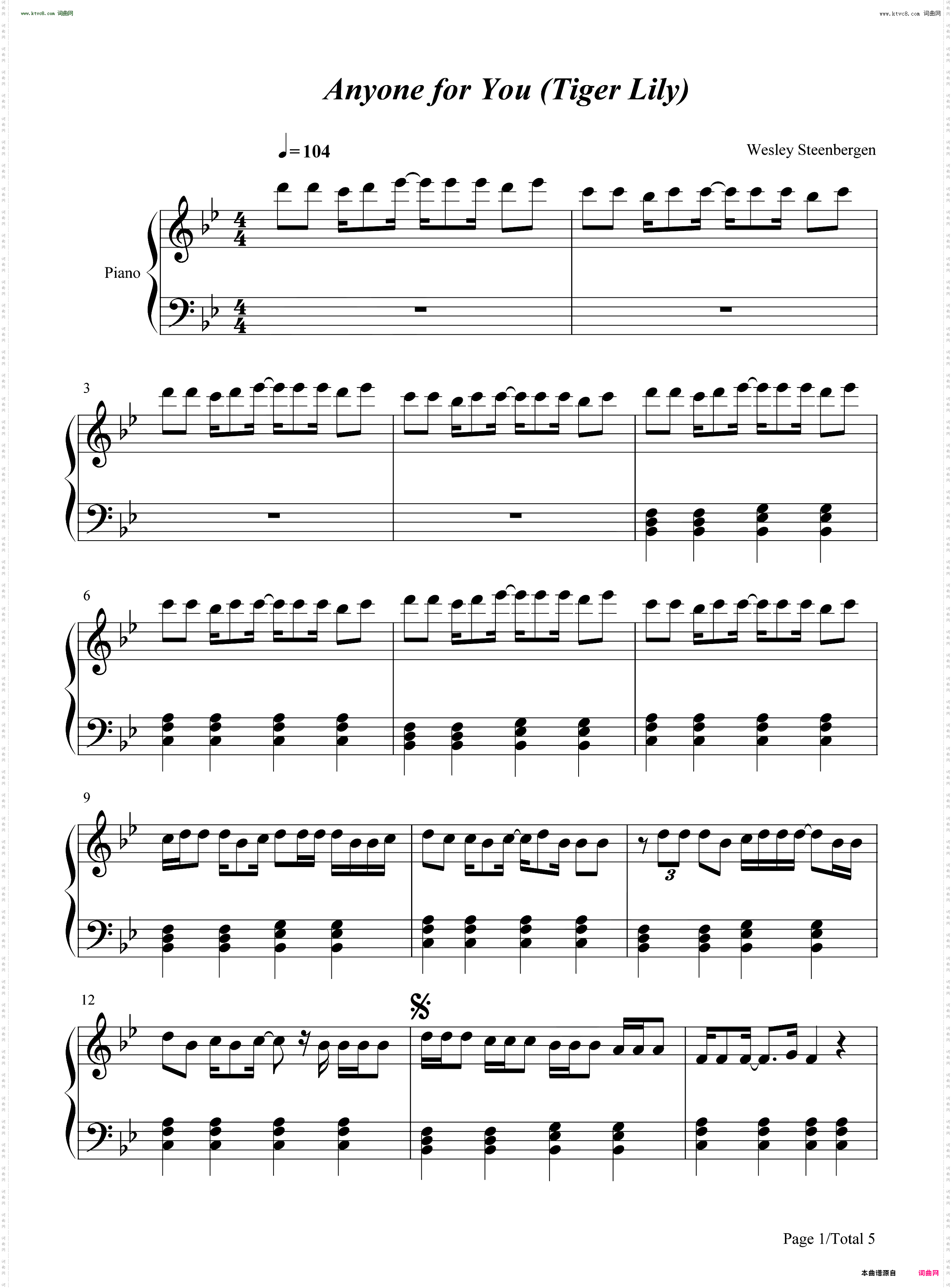 Anyone for You Tiger Lily