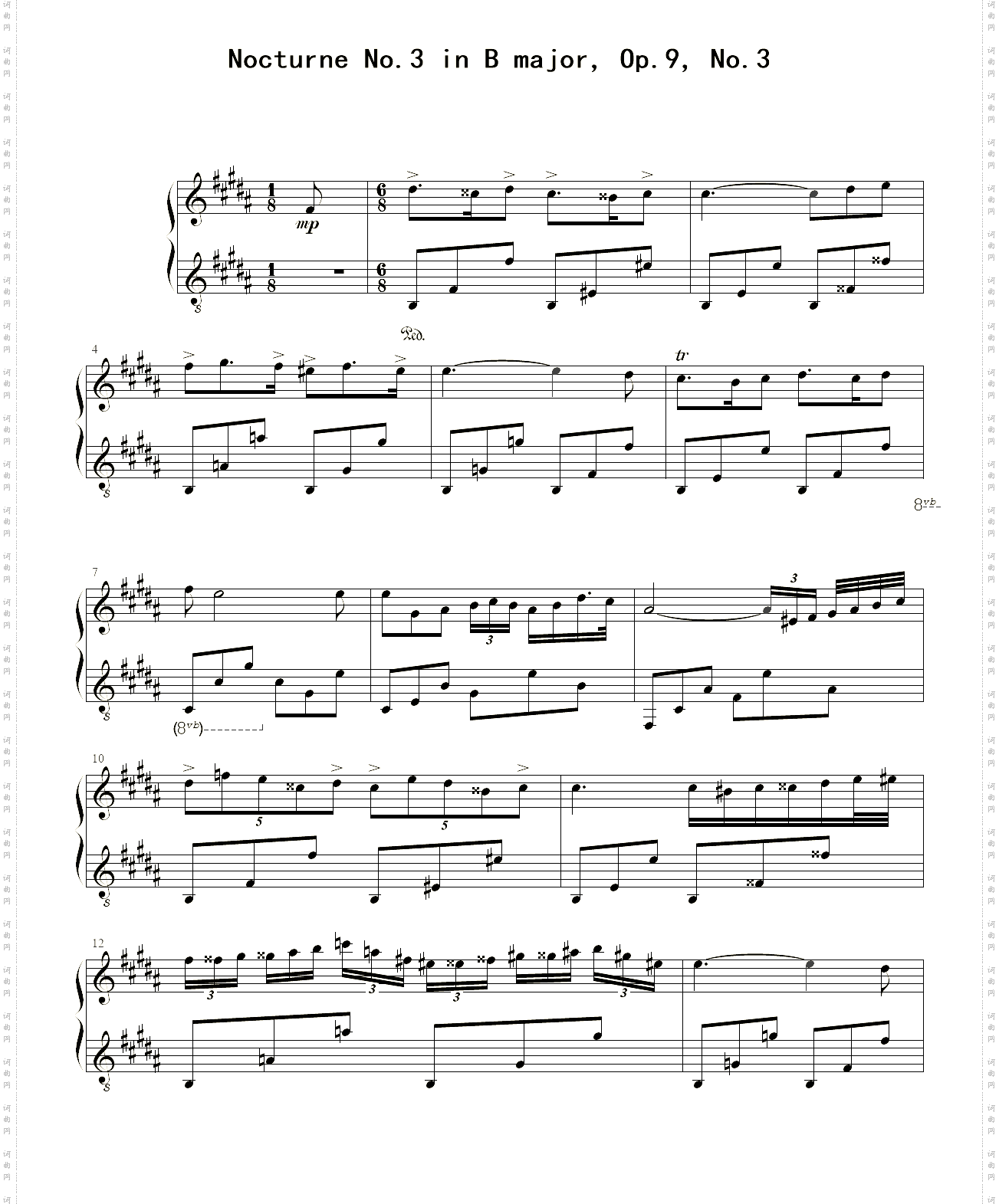 Nocturne No·3 in B major, Op·9, No·3