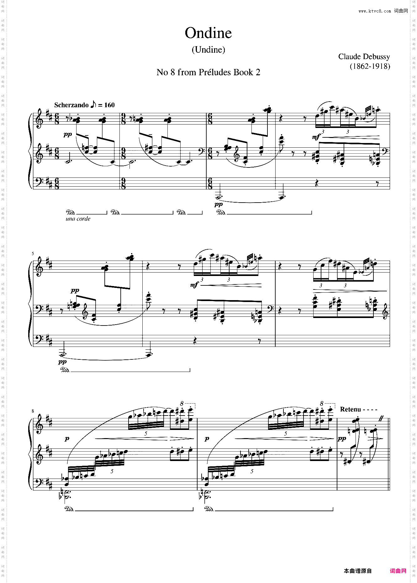 Debussy Prelude Book 2 No 8 Ondine