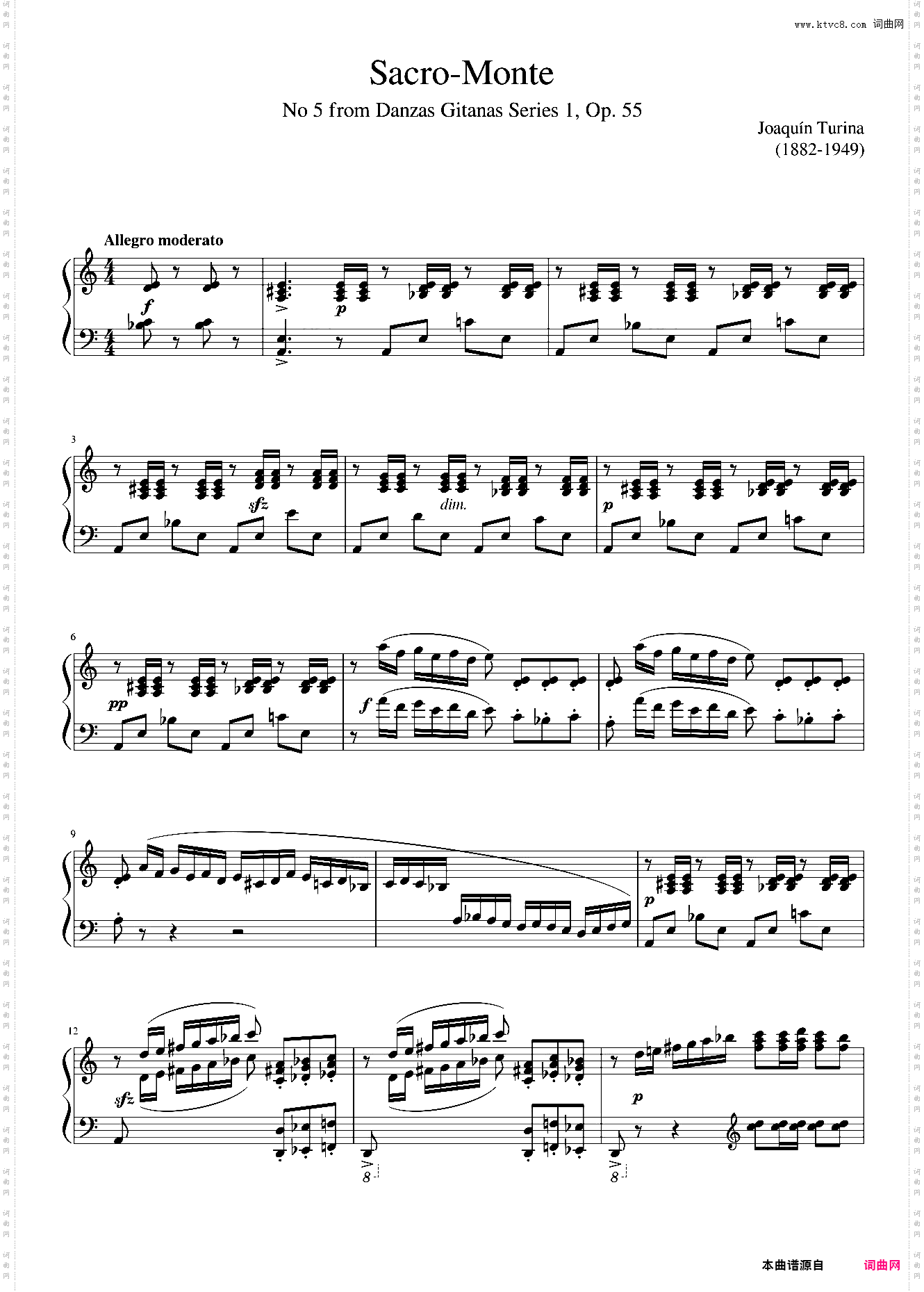 Sacro-Monte - No 5 from Danzas Gitanas Op· 55