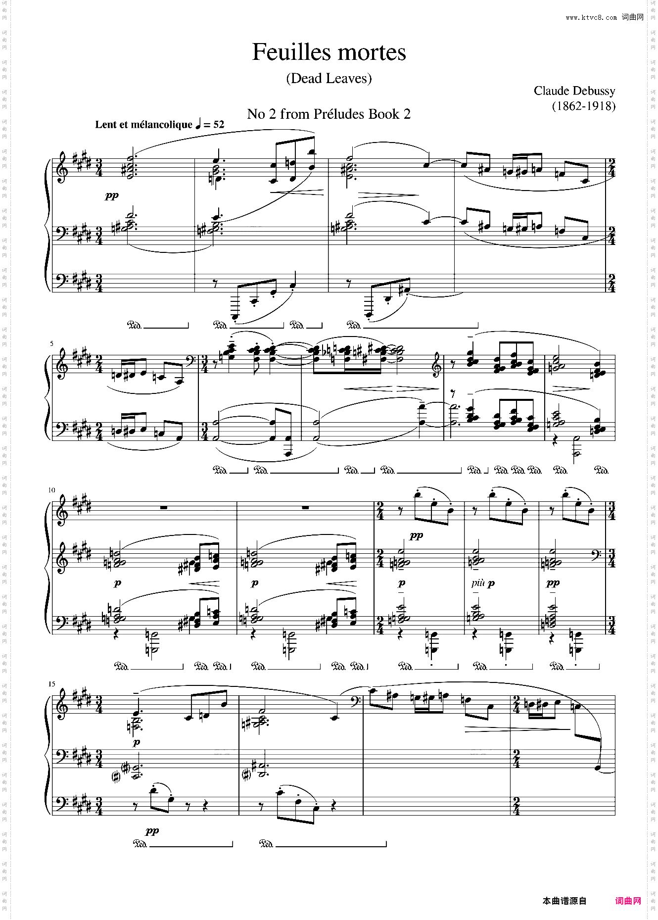 Feuilles mortes_Debussy Prelude Book 2 No 2