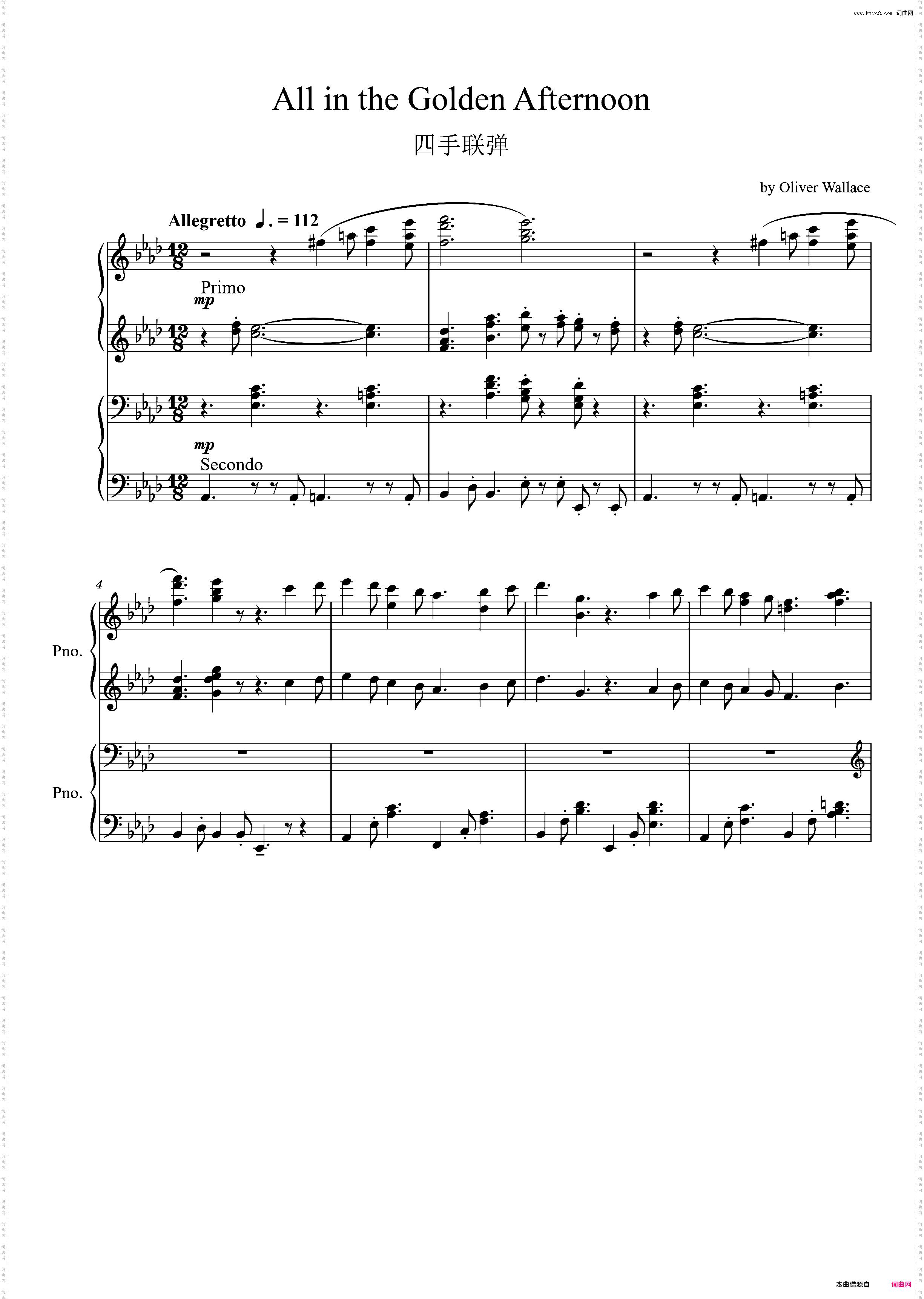 All in the Golden Afternoon_四手联弹