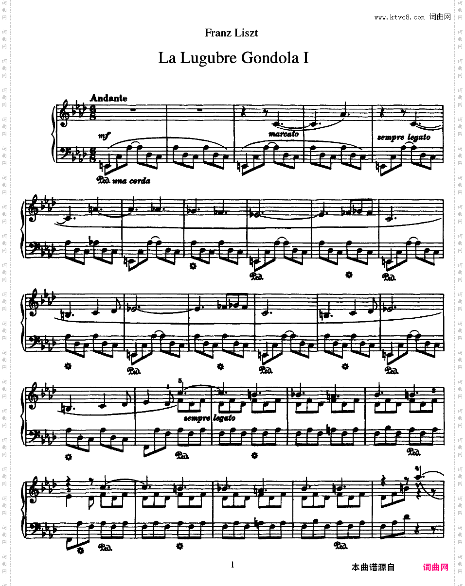 葬礼小船 La Lugubre Gondola S·200Liszt La Lugubre Gondola 1