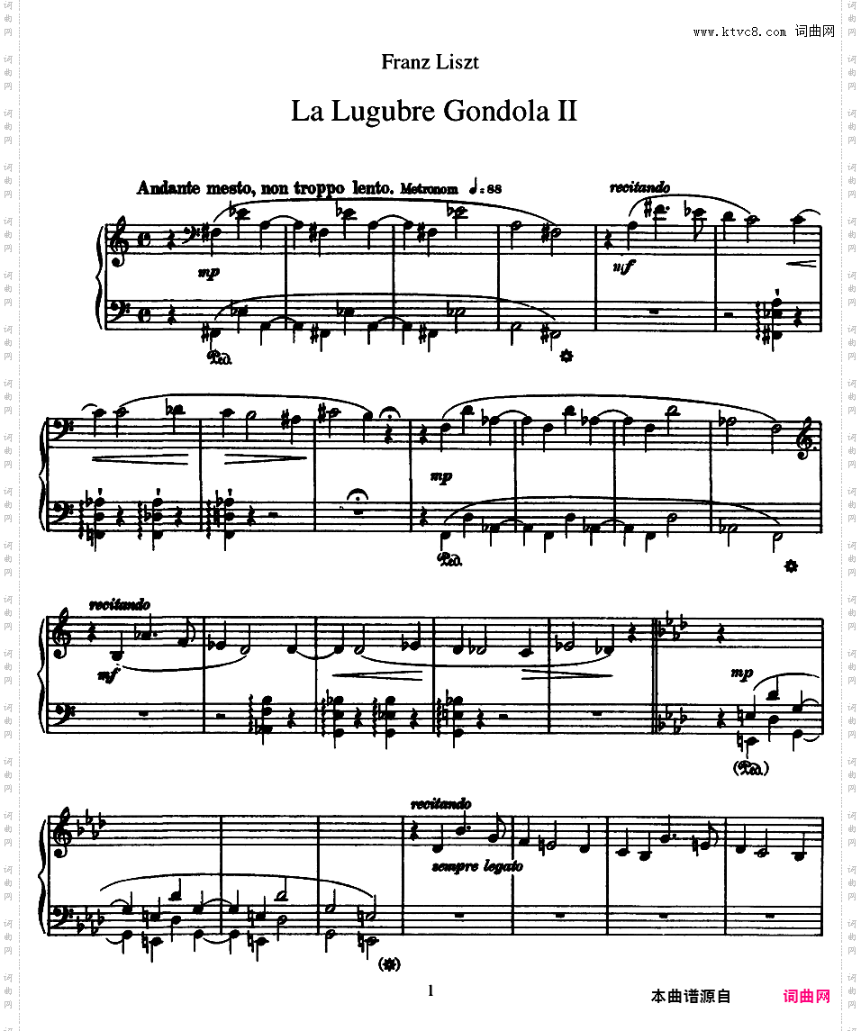 葬礼小船 La Lugubre Gondola S·200Liszt La Lugubre Gondola 2