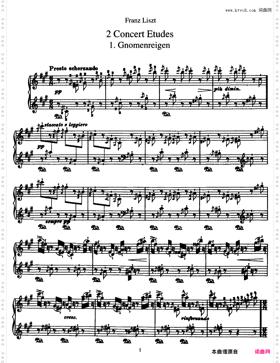 2首音乐会练习曲 2 Concert Etudes S·145