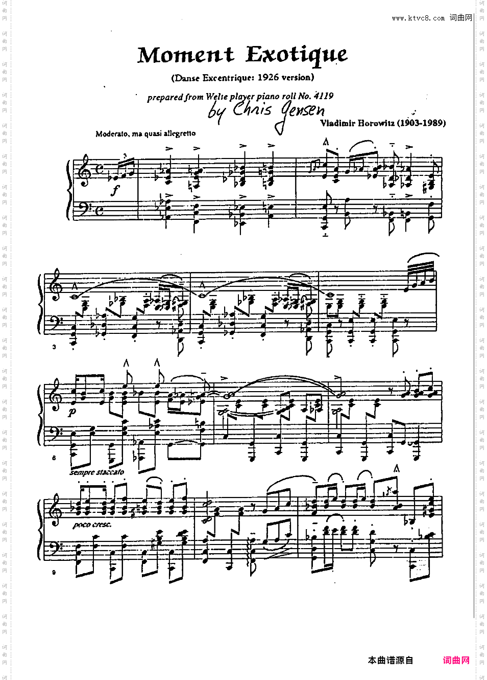 怪诞舞曲 Danse ExcentriqueHorowitz Danse Exentrique 1926 version