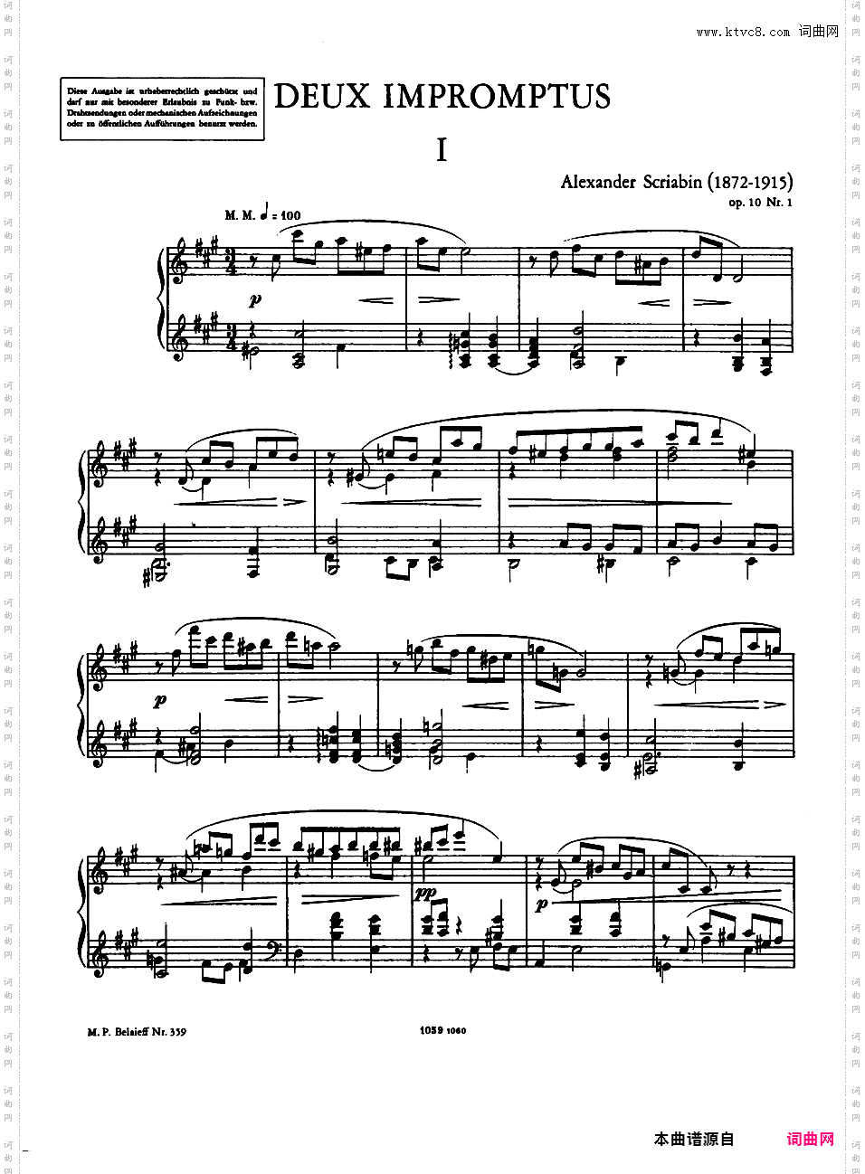 2首即兴曲 Two Impromptus Op·10