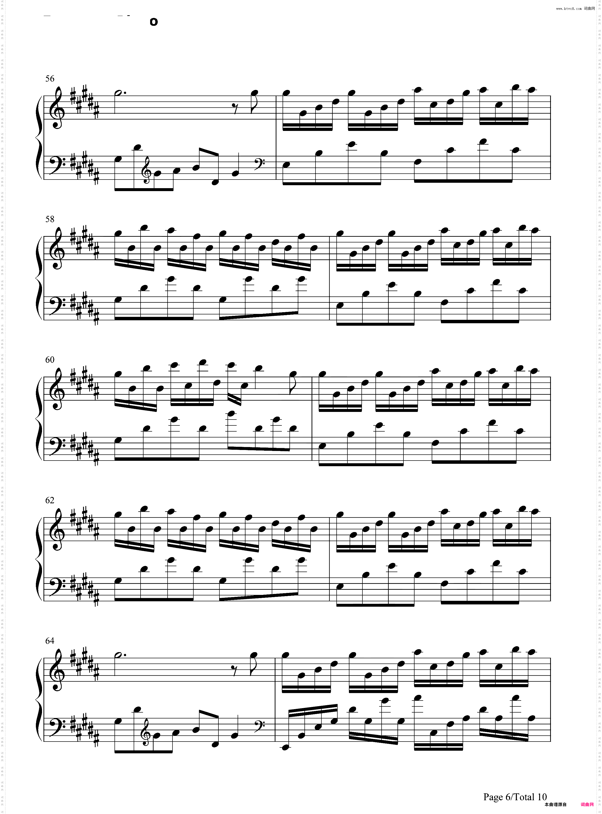 Flower Dance 五线谱 简谱