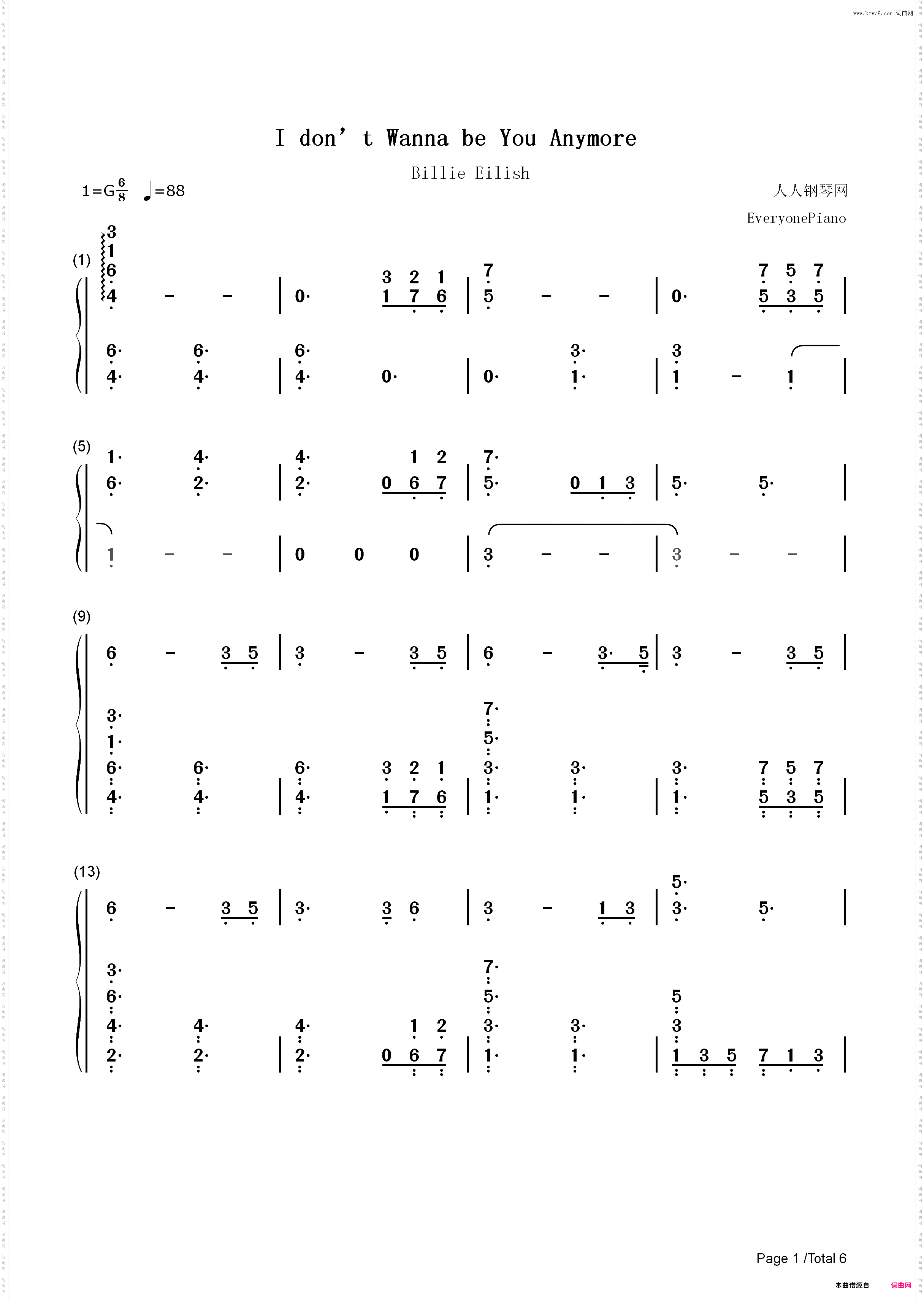 Idontwannabeyouanymore-Billie Eilish