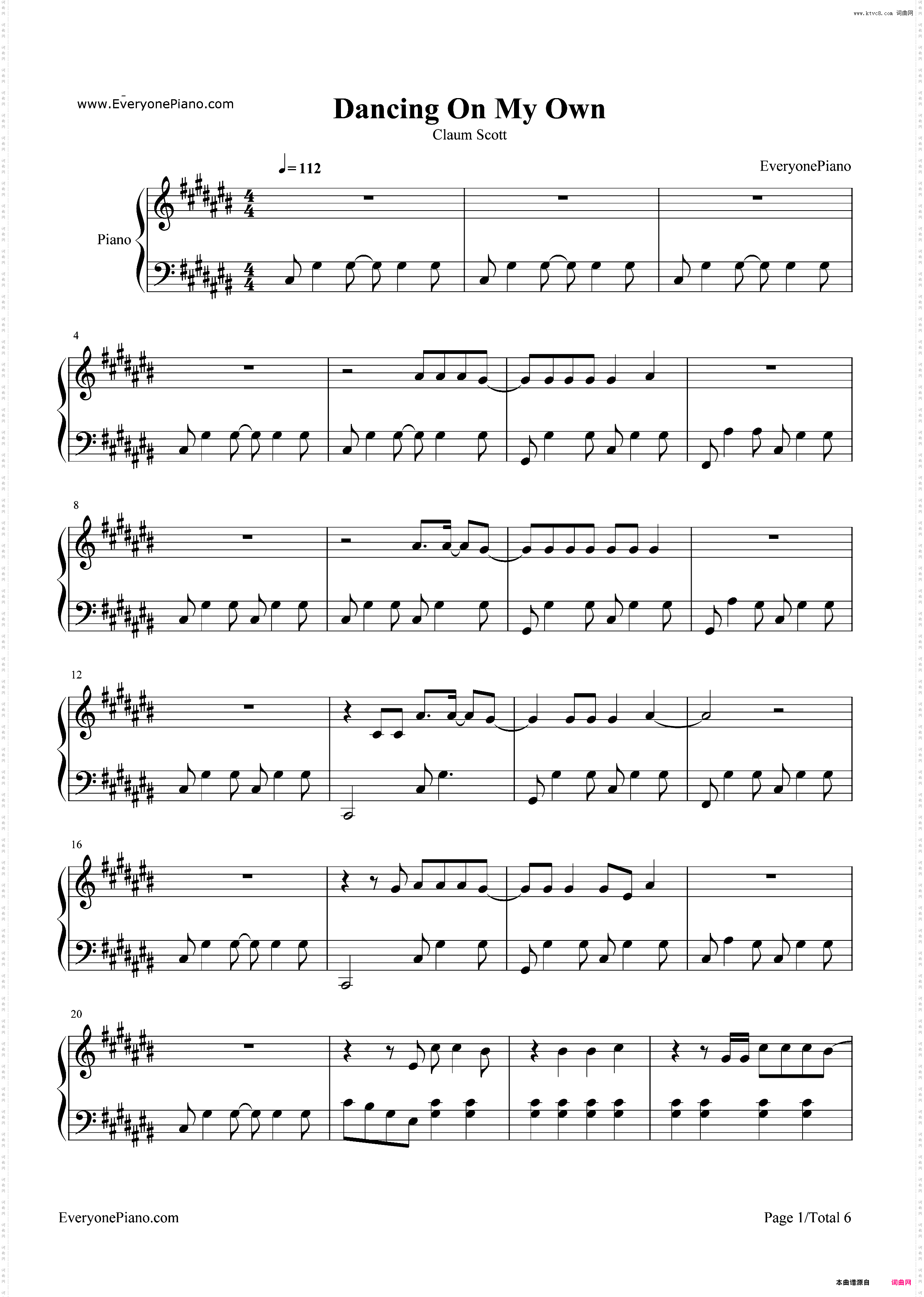 Dancing On My Own-Claum Scott