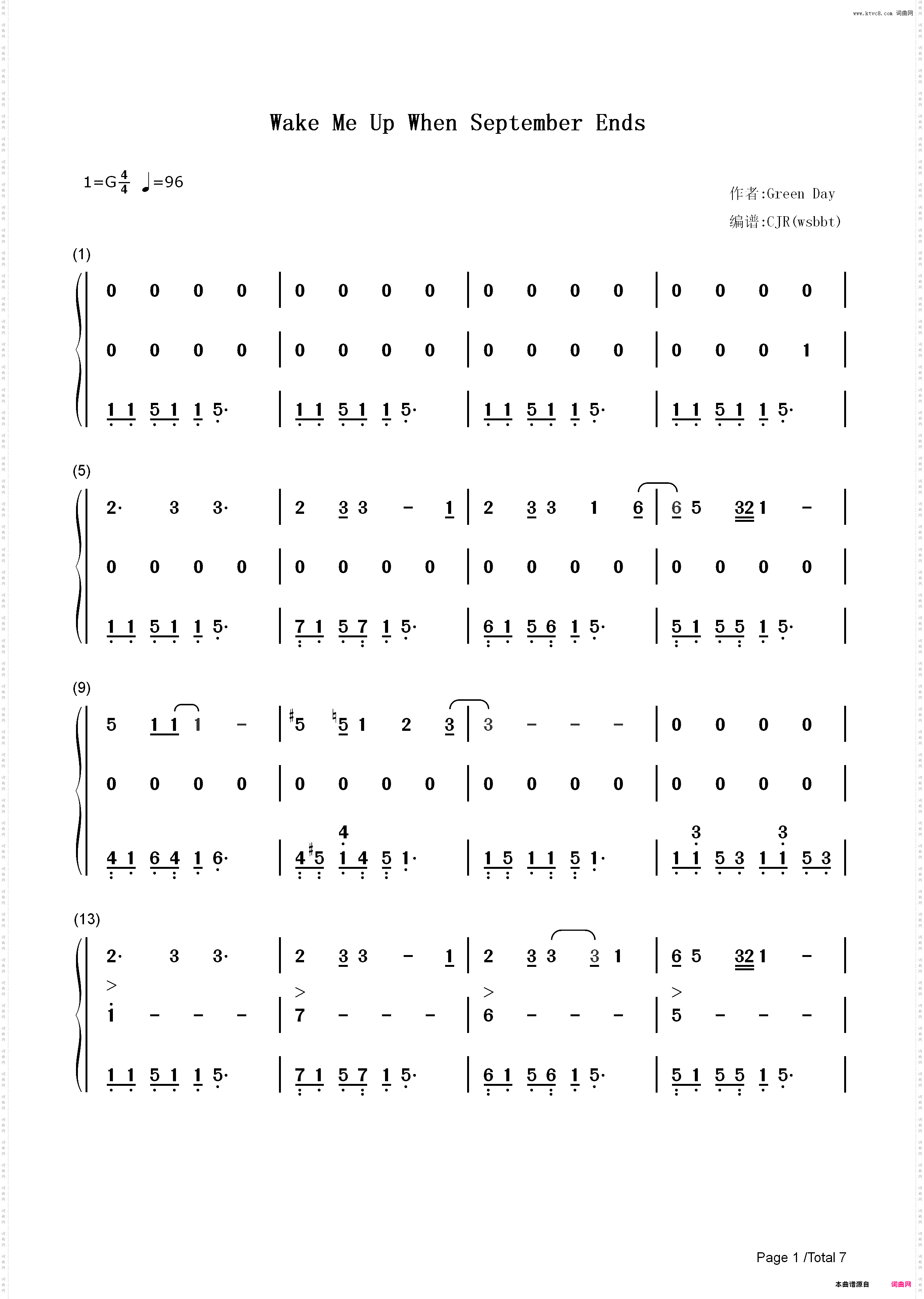 Wake Me Up When September Ends-Green Day