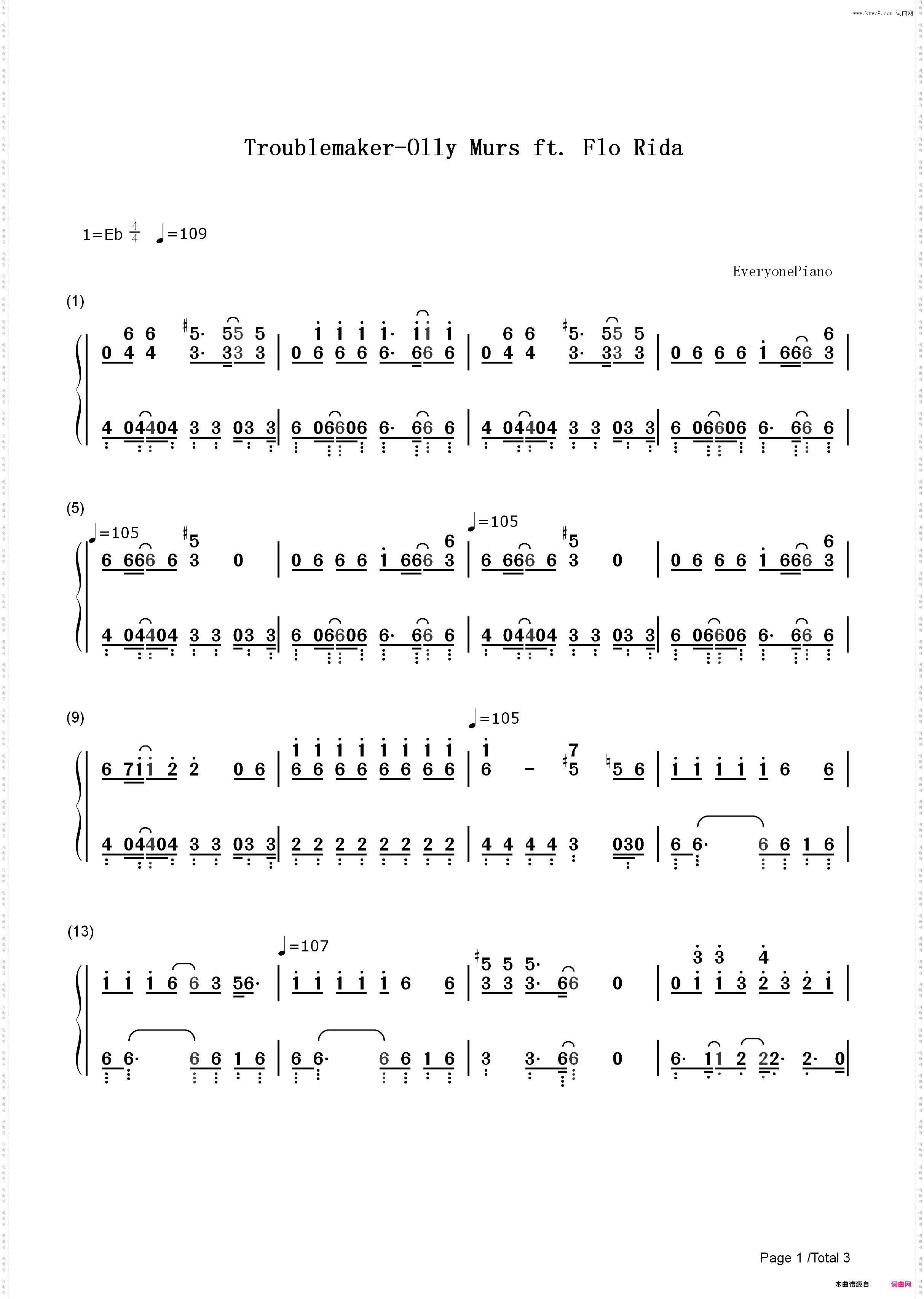 Troublemaker-Olly Murs ft· Flo Rida