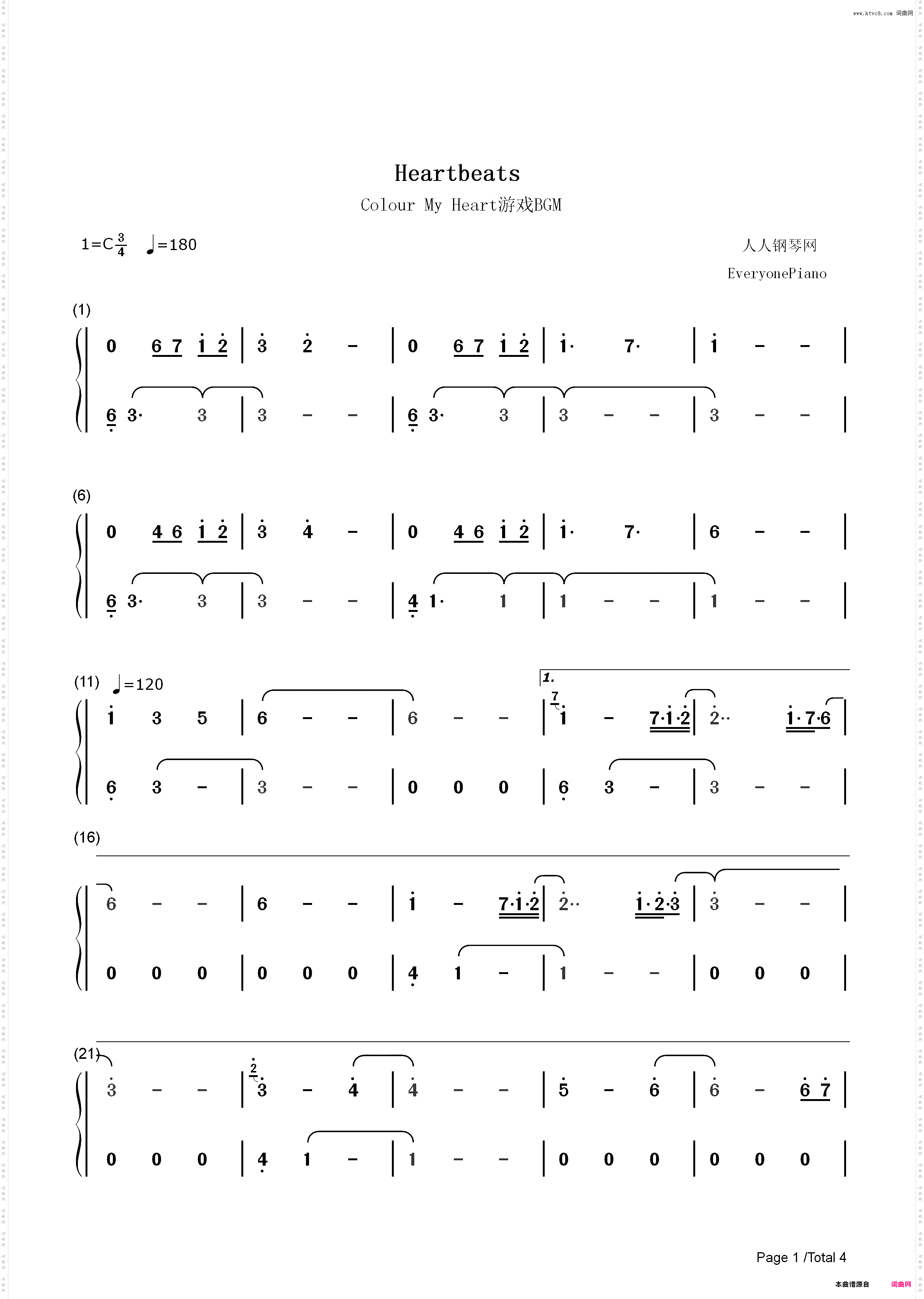 Heartbeats-《colour my heart》BGM-Broove