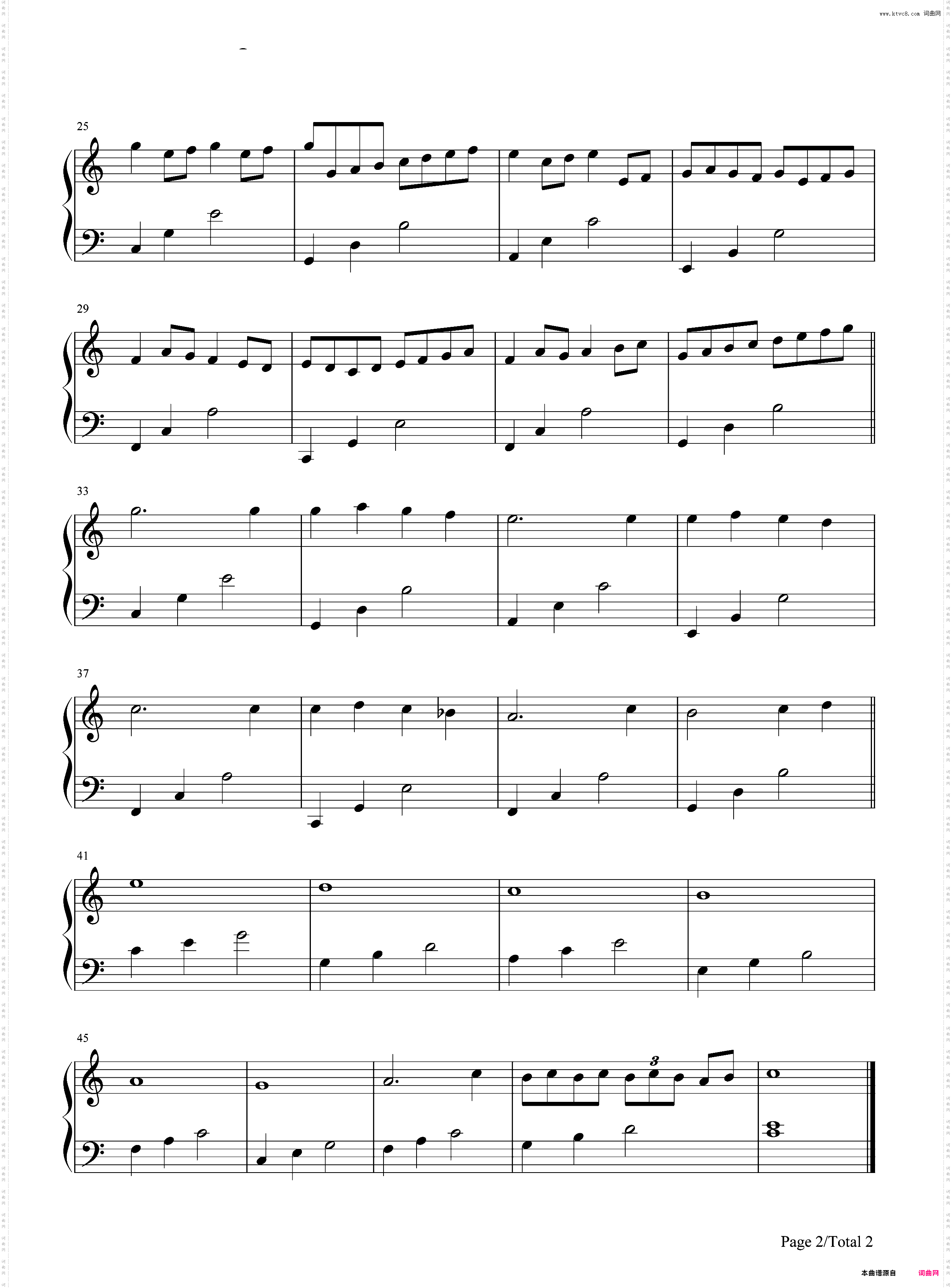 卡农-Canon-C大调初学者版