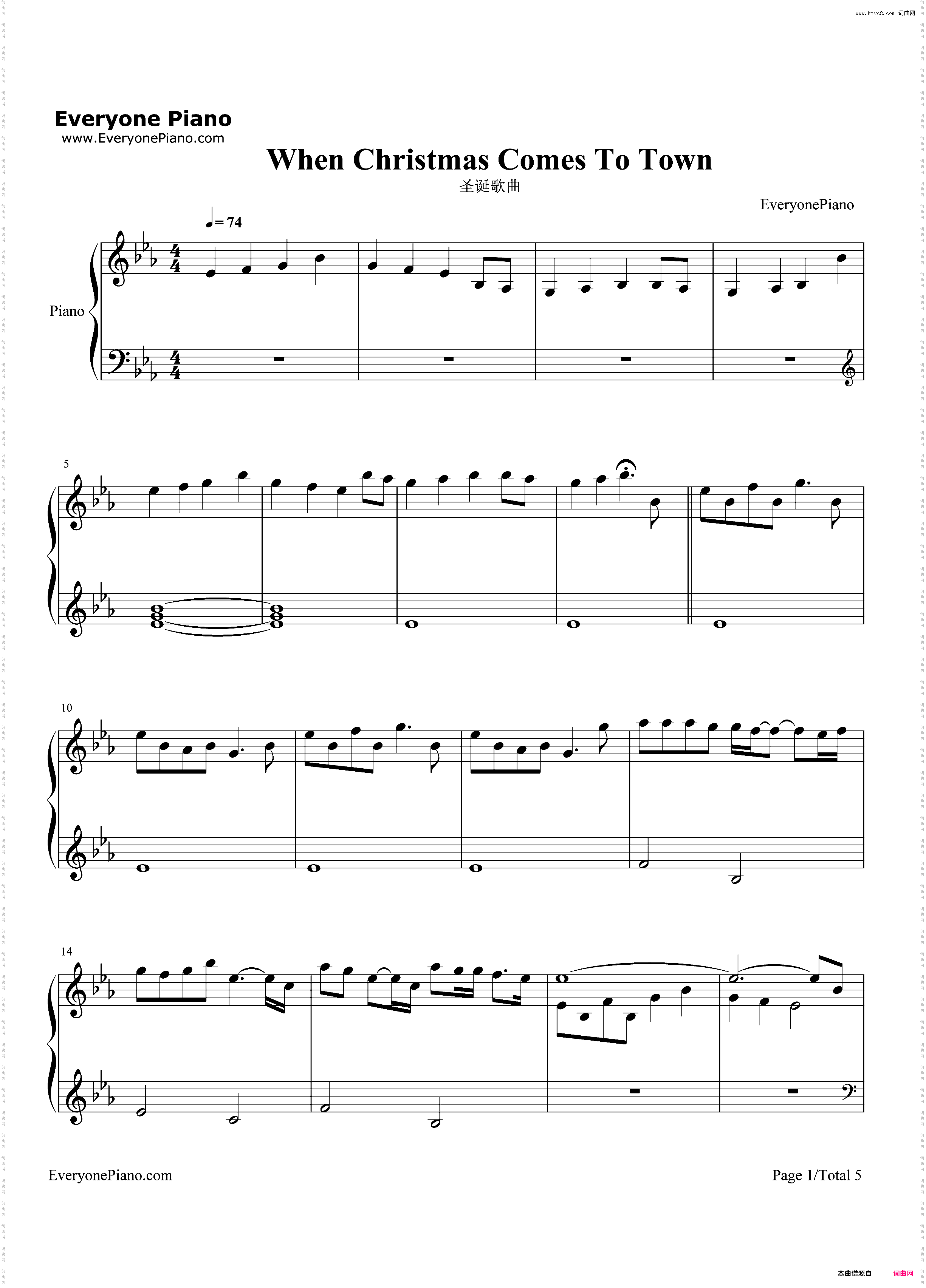 When Christmas Comes To Town-圣诞歌曲