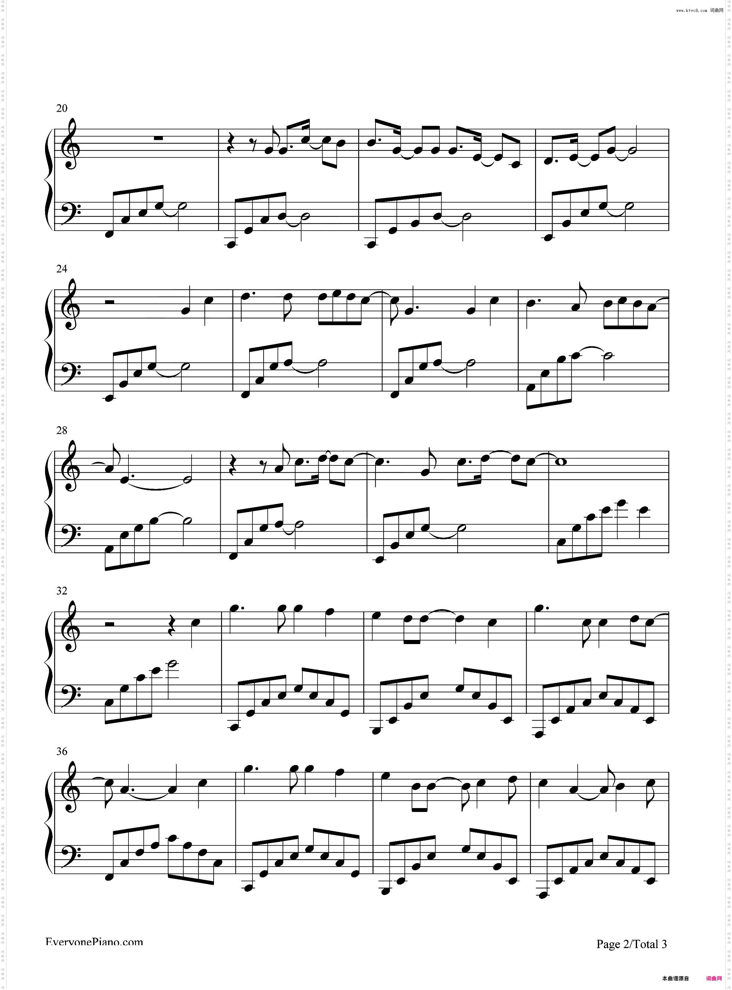 说声你好-C调简单版-小敏家片头曲