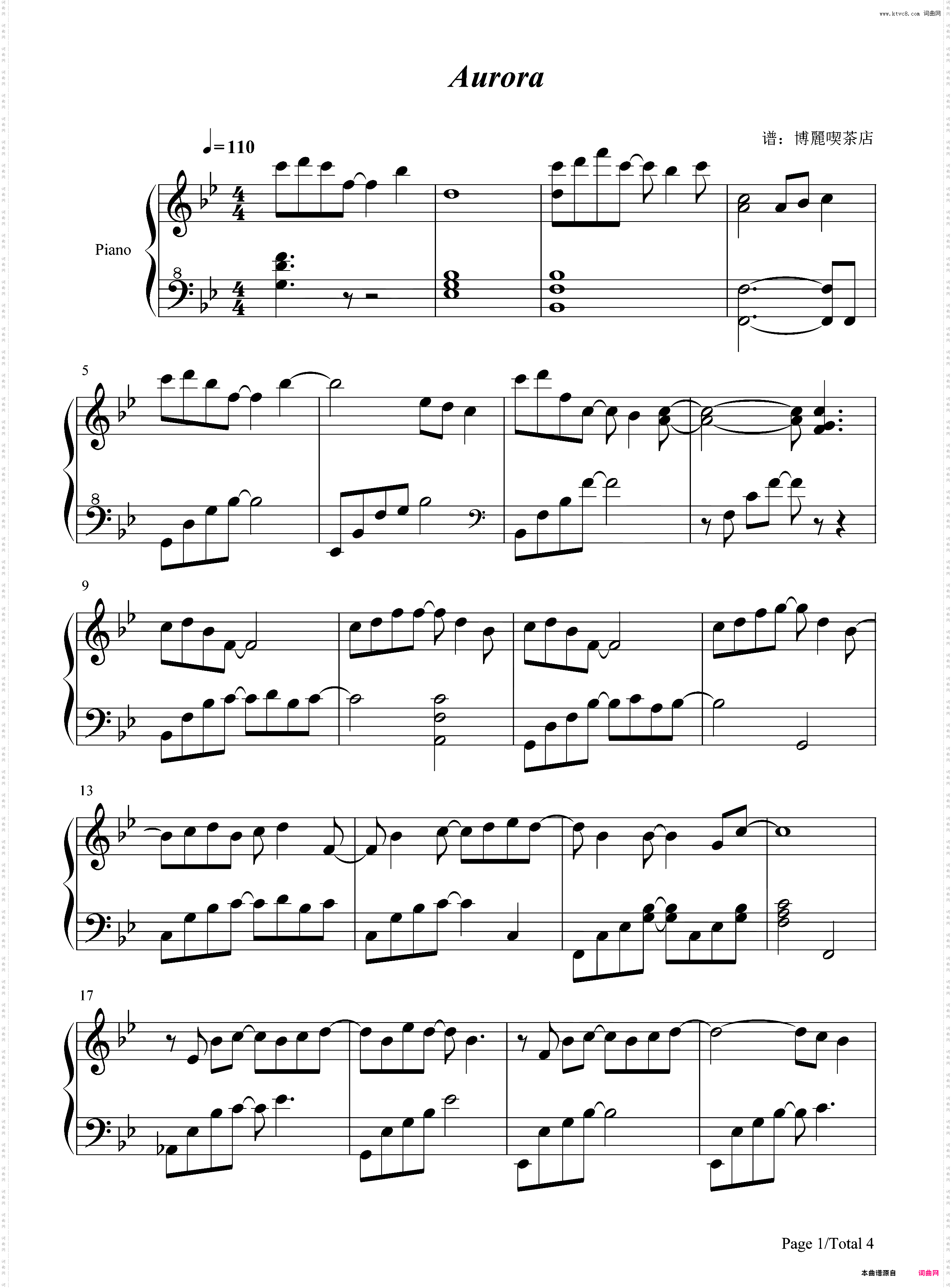 Aurora-钢琴块2背景音乐