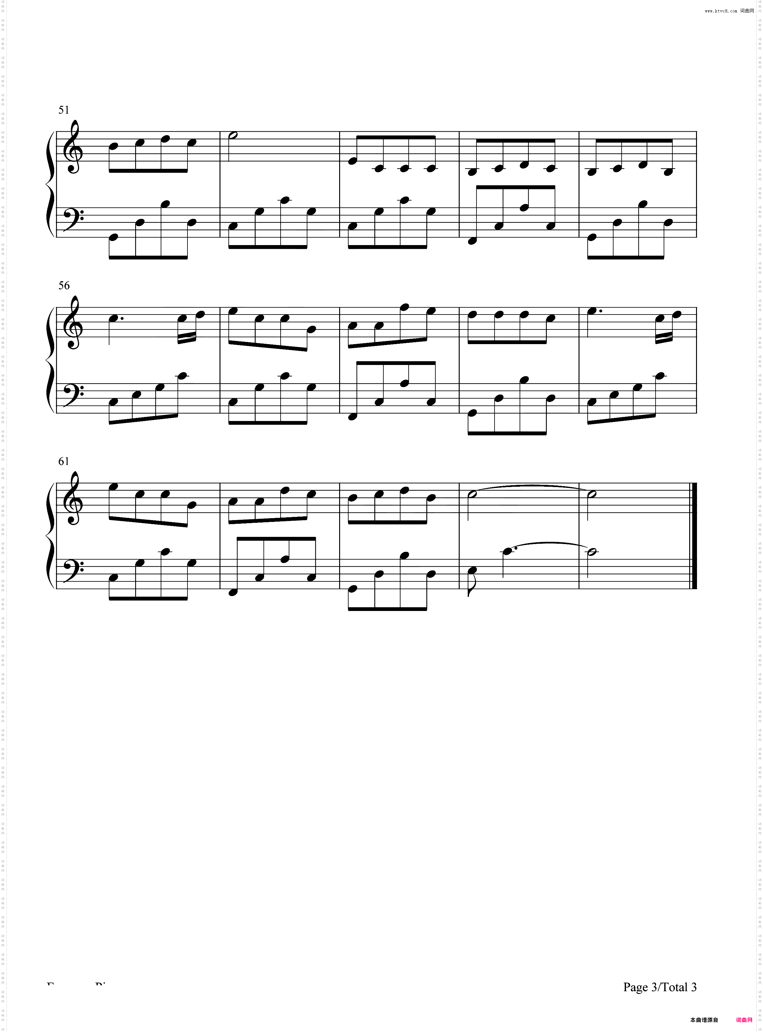 遥远的歌-C调简单版-你好旧时光片尾曲