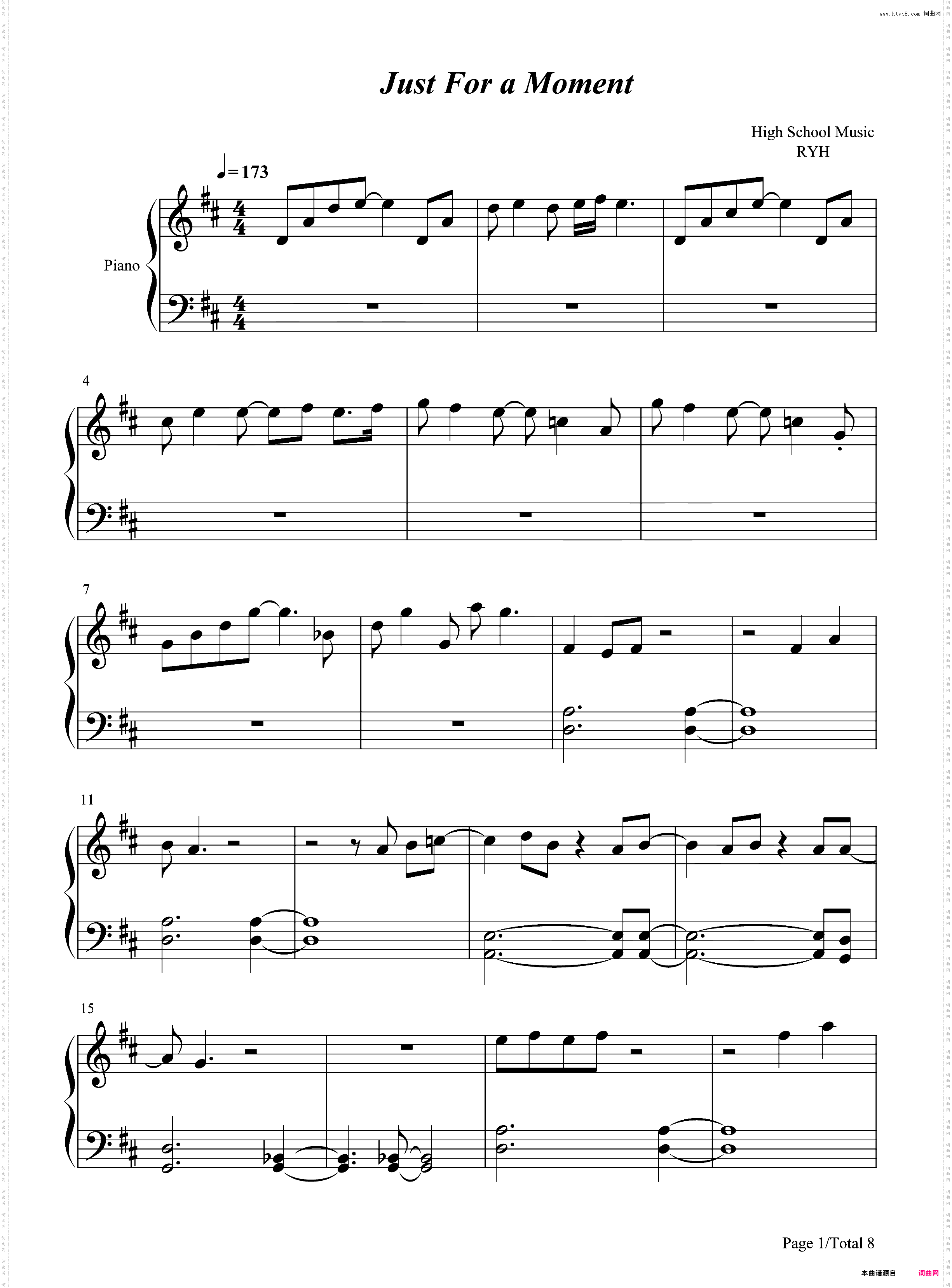 Just For a Moment-歌舞青春音乐剧集OST