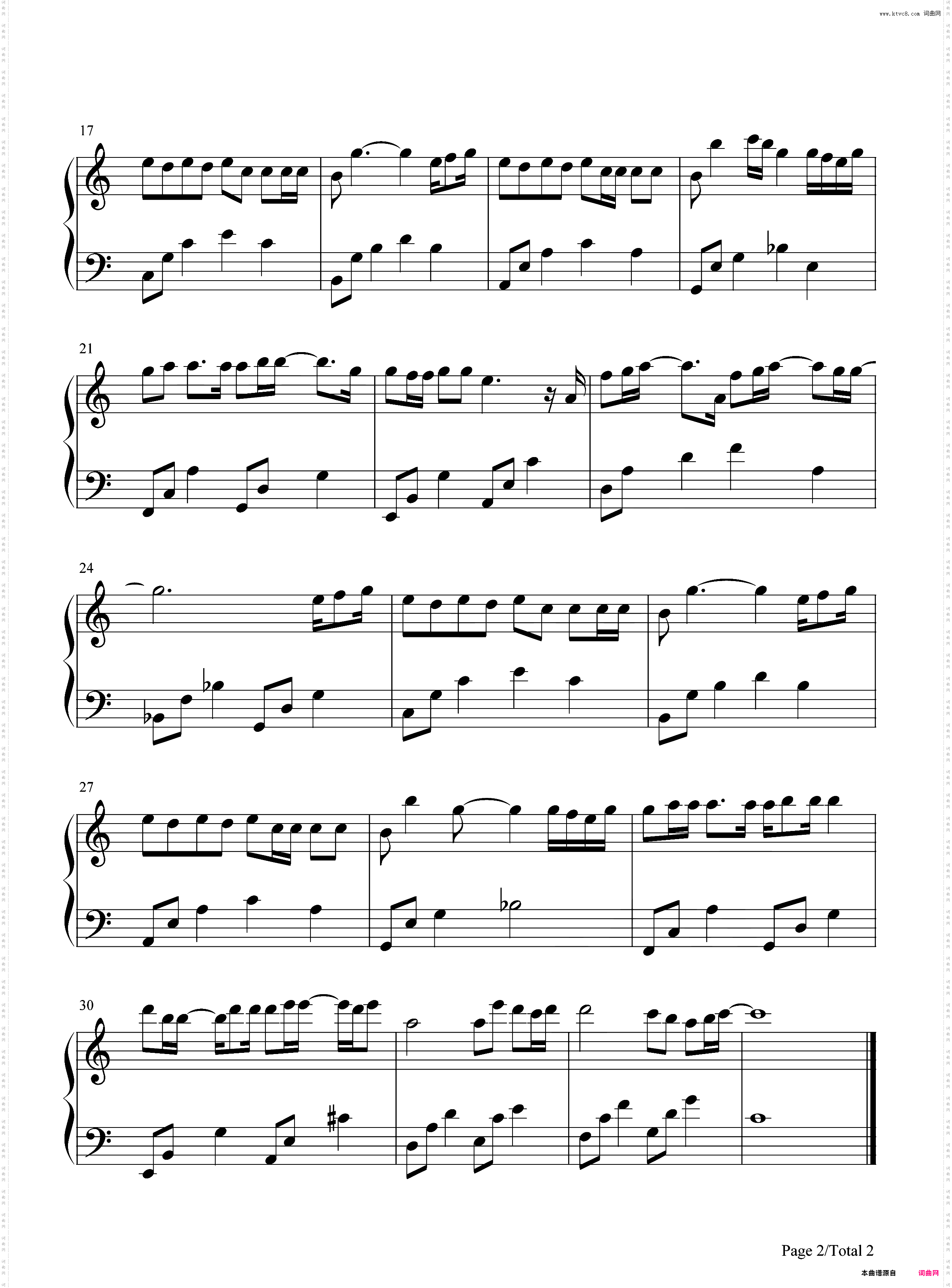 我怕你不在-C调简单版