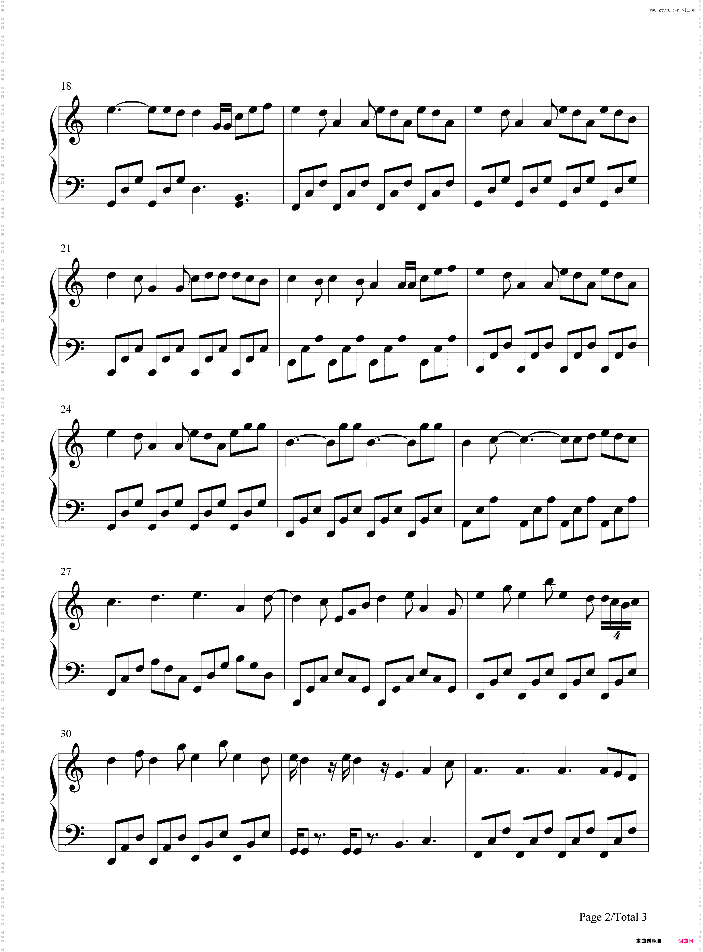 Wonderful U-C调简单版