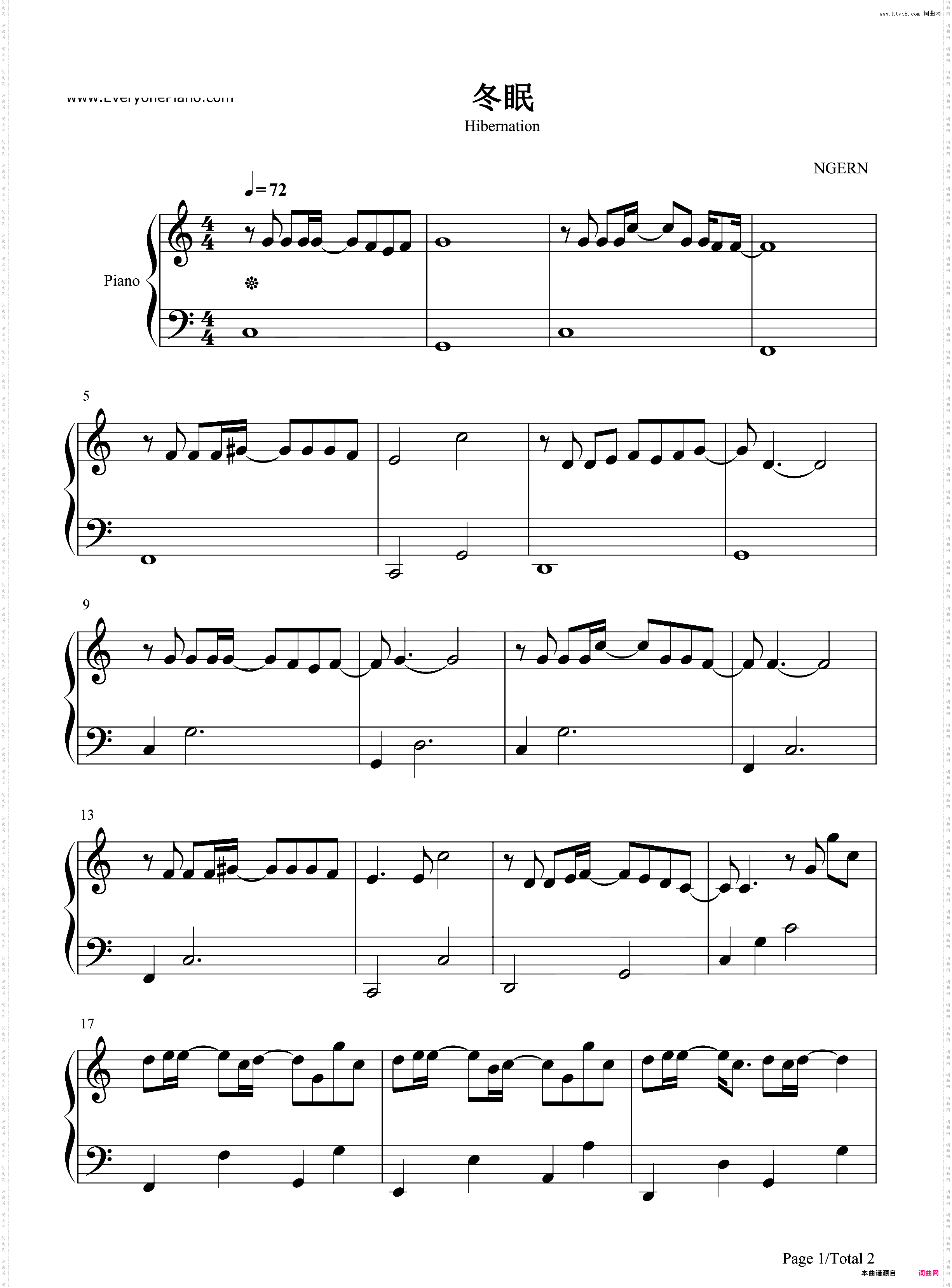 冬眠-C调简单版-你看啊春日的蝴蝶你看它颤抖着飞越