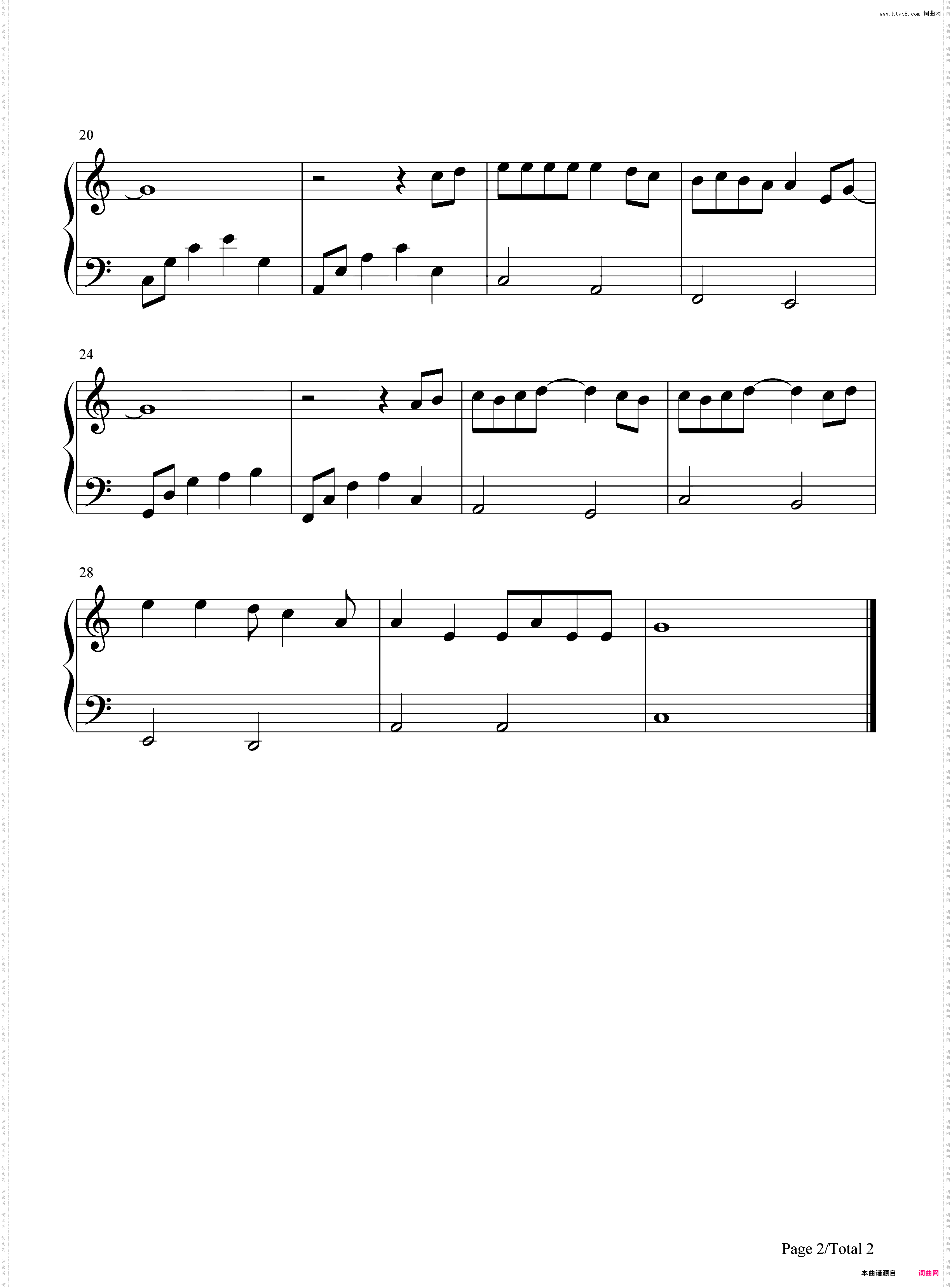 昨日重现-C调简单版-Yesterday Once More