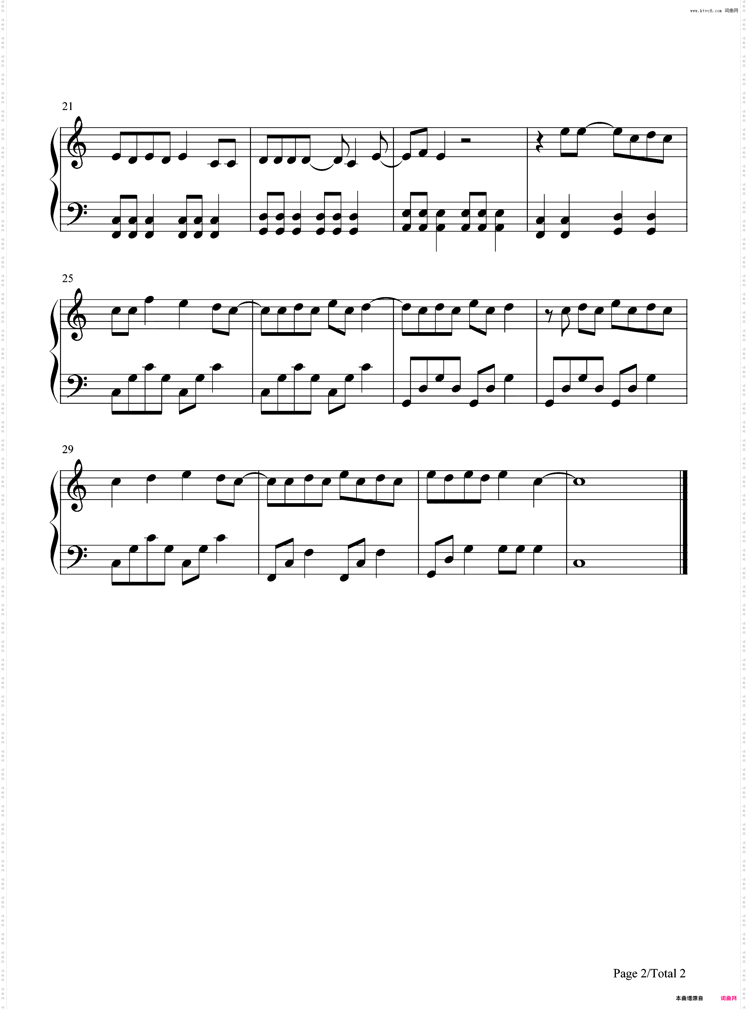 Taylor Swift-爱情故事-C调简单版