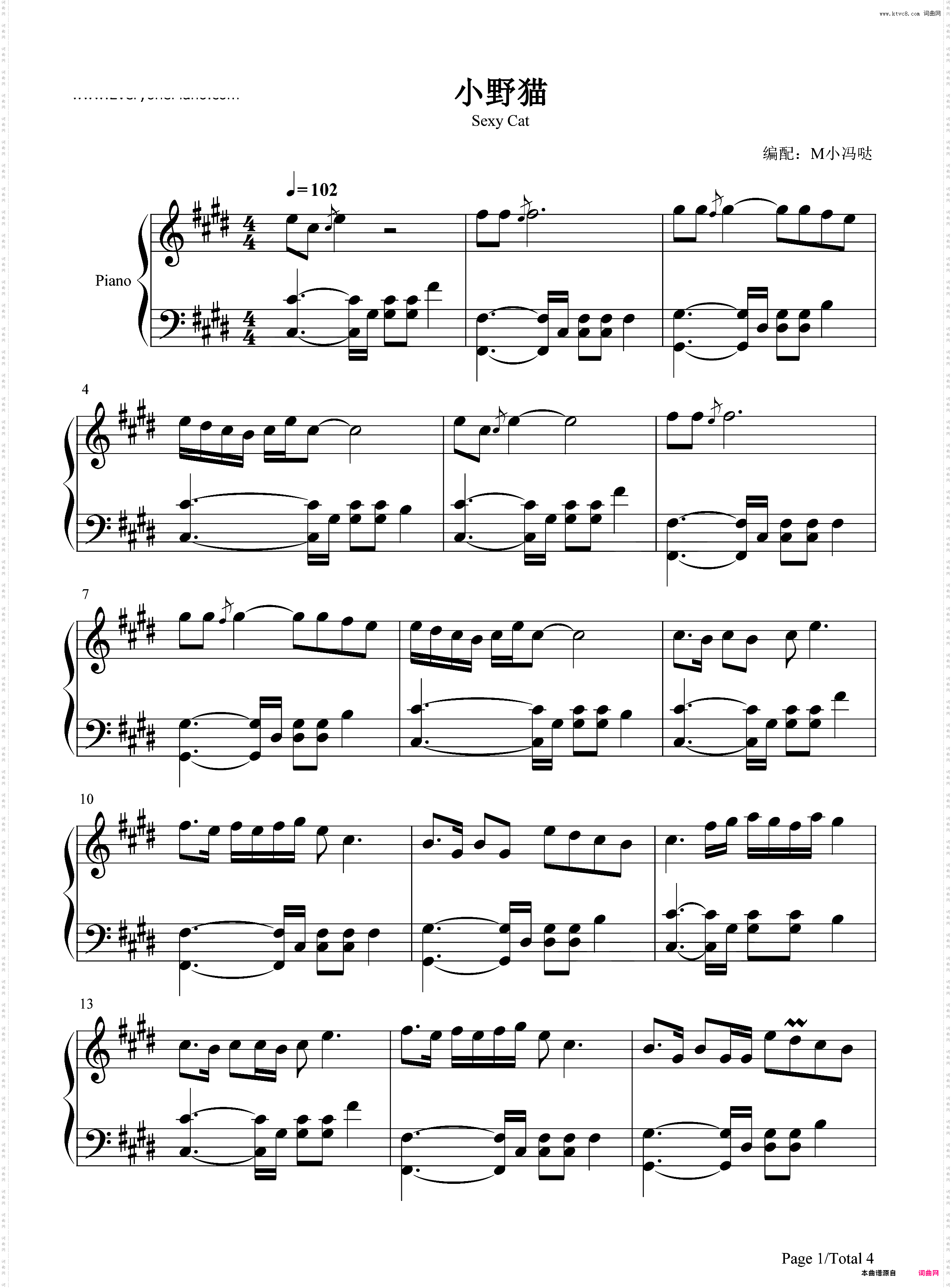 小野猫-性感小野猫-Sexy cat人人爱不明白谁会是我要找的爱-抖音热歌