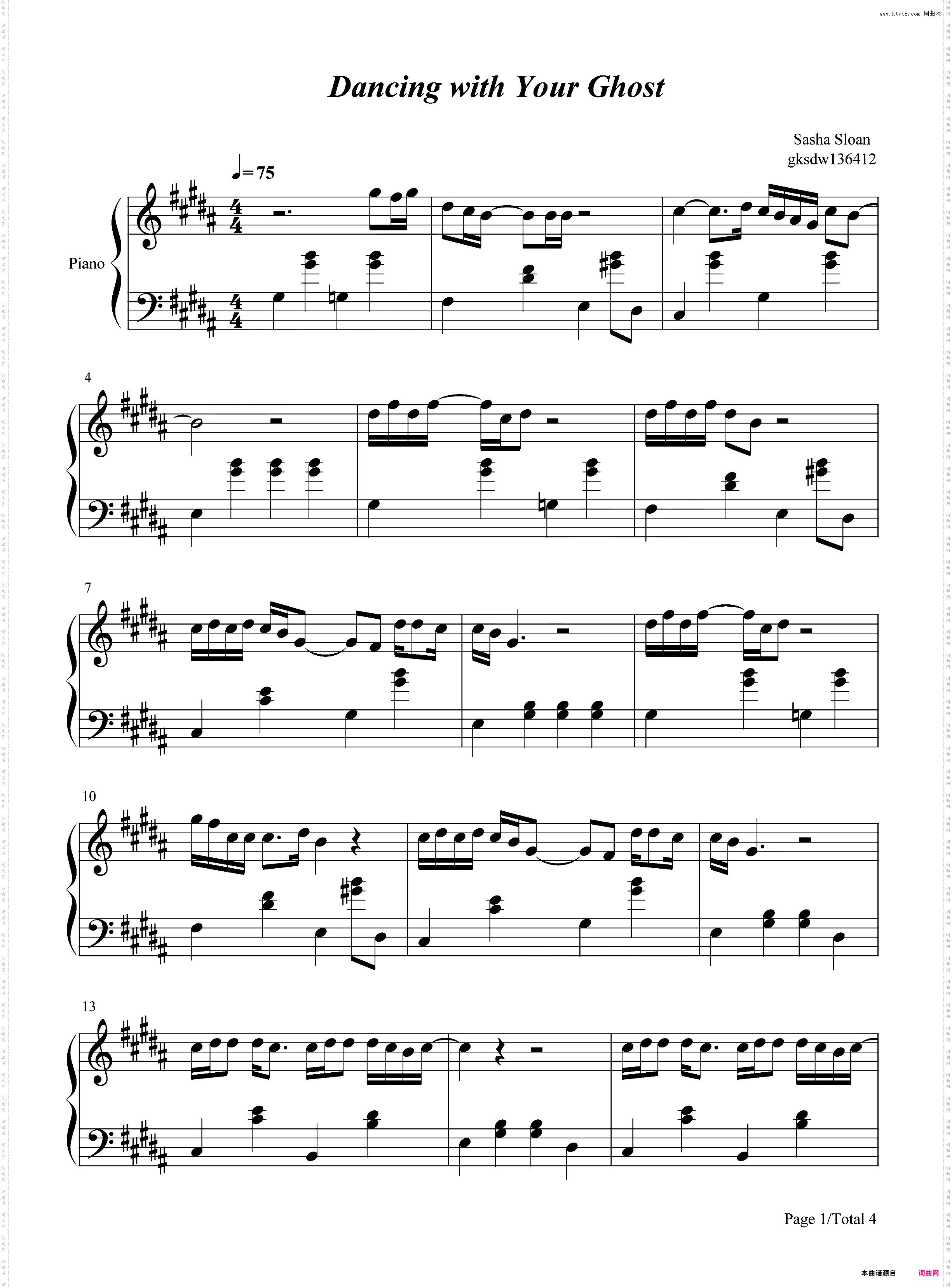 Dancing with Your Ghost-纯粹又干净的女声超级好听-抖音热歌