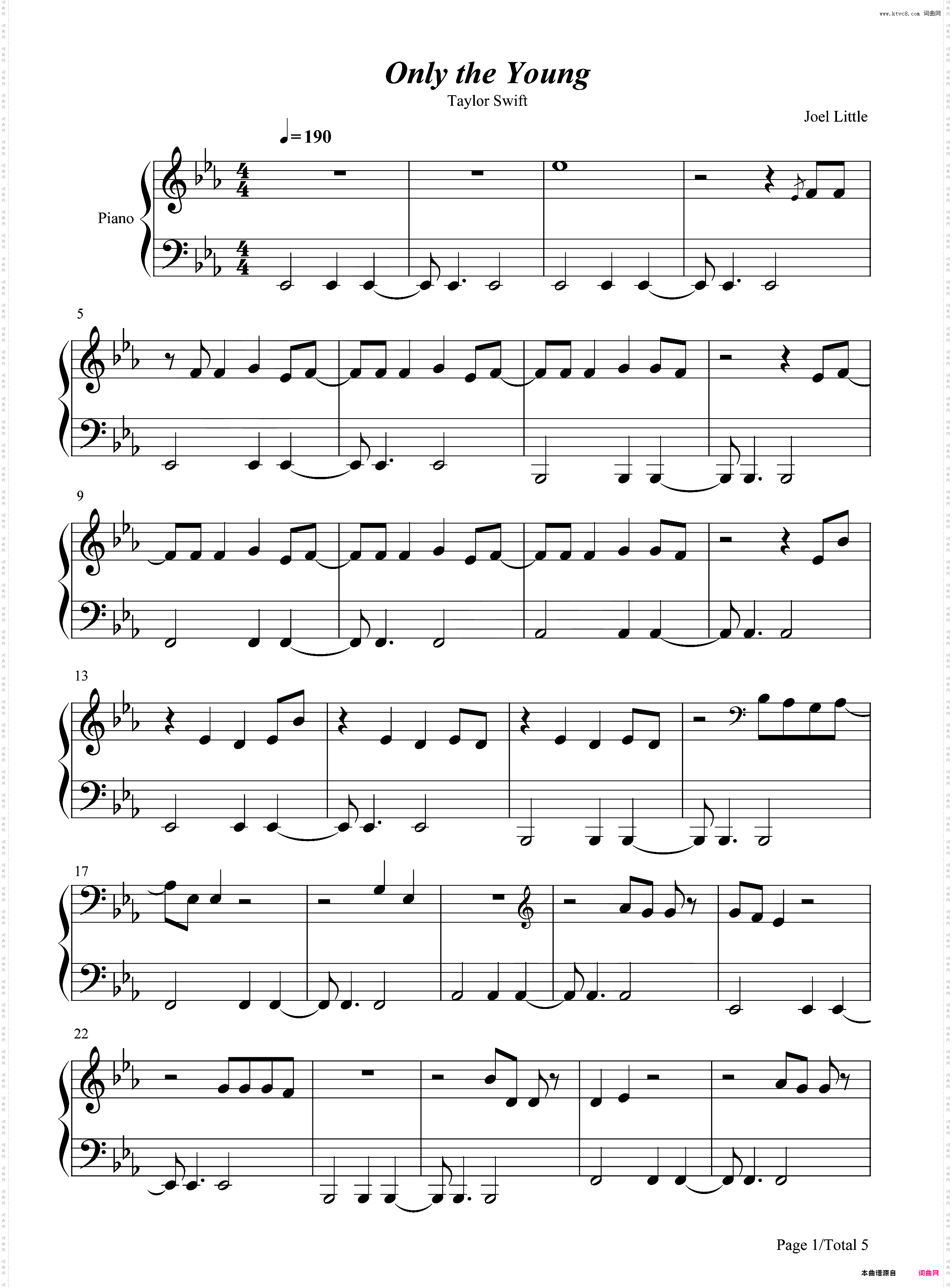 Only the Young-美国甜心小姐宣传曲