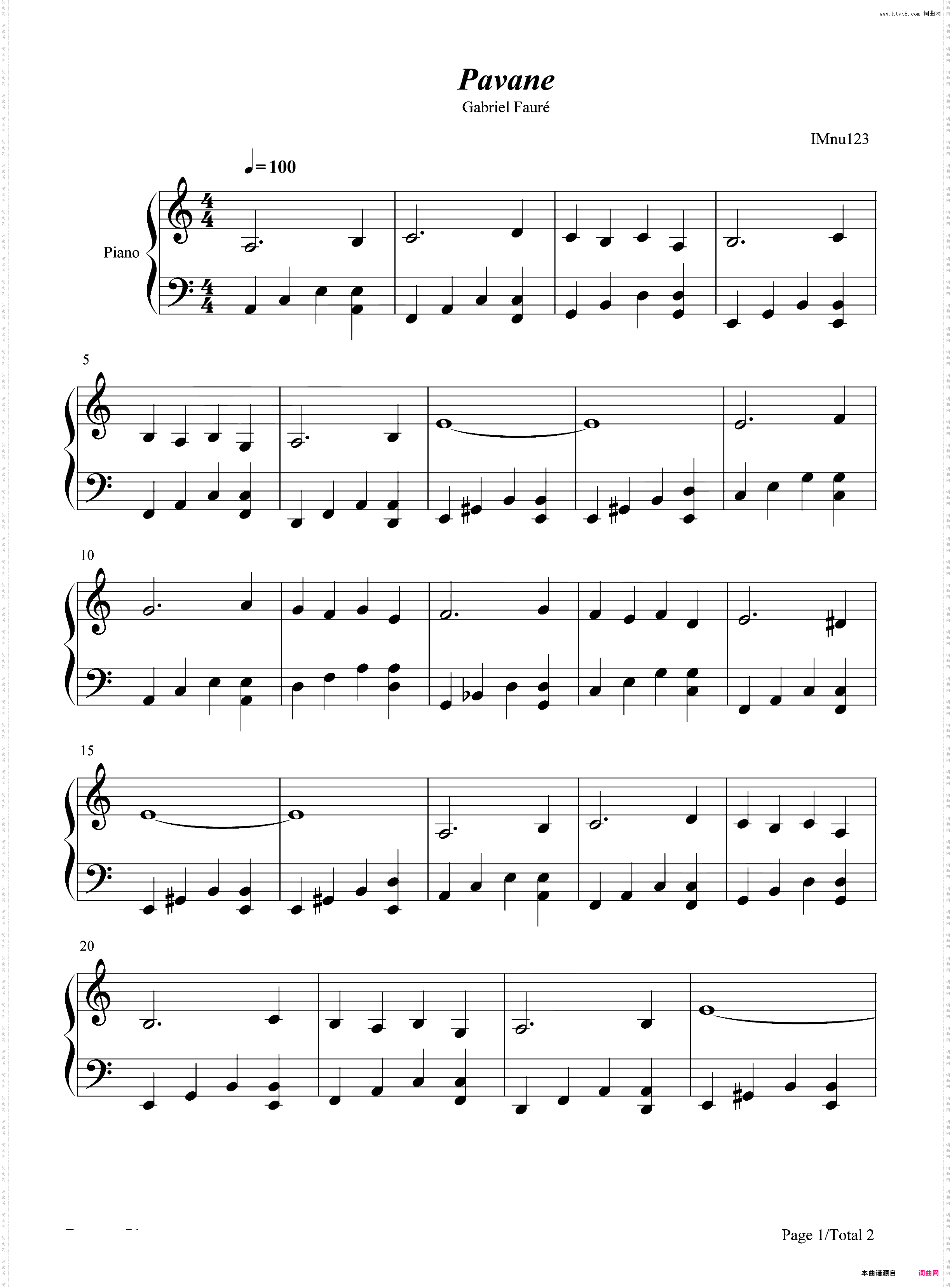 Pavane-帕凡舞曲-Gabriel Fauré
