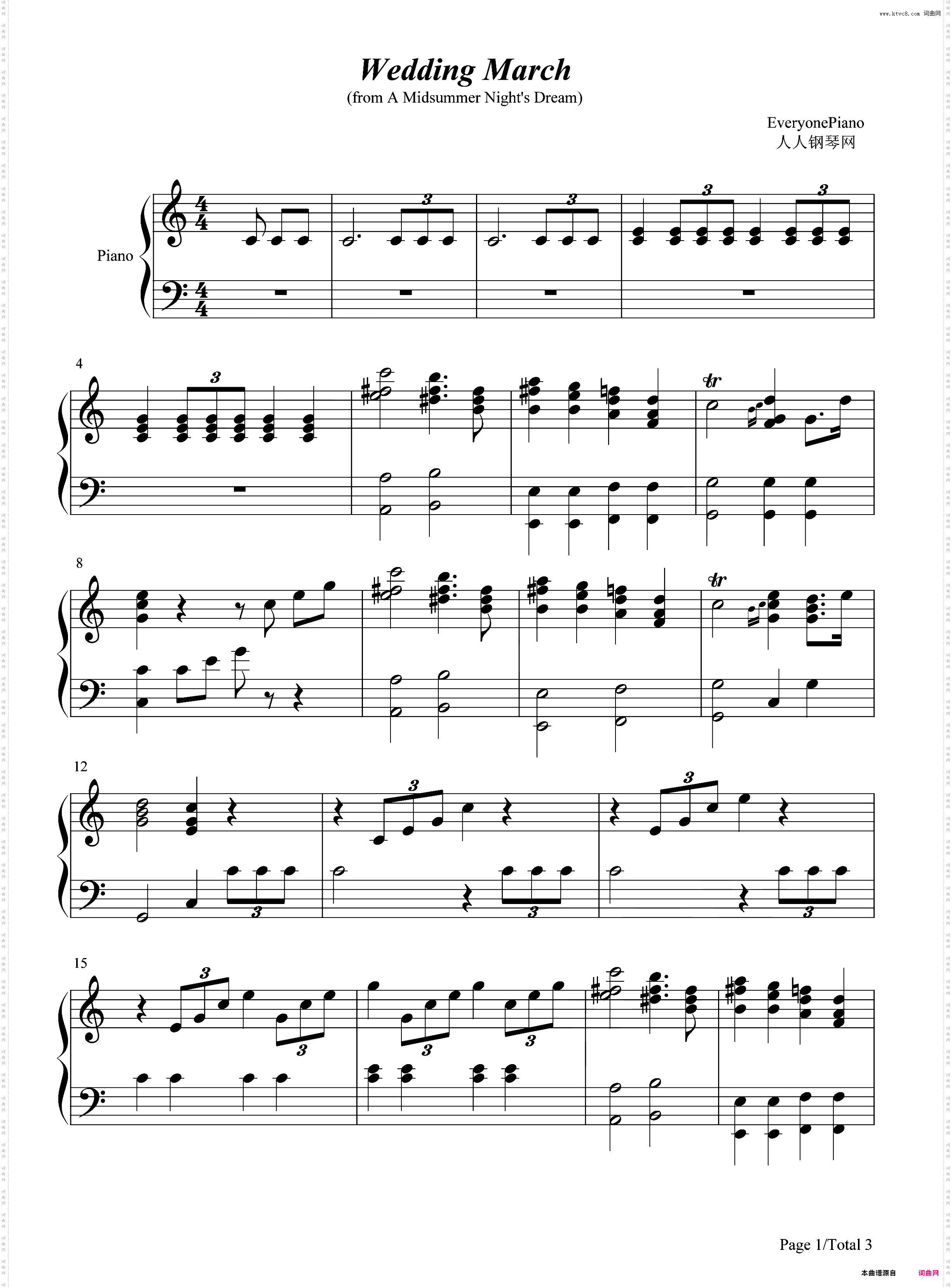 Wedding March-婚礼进行曲-仲夏夜之梦第五幕前奏曲