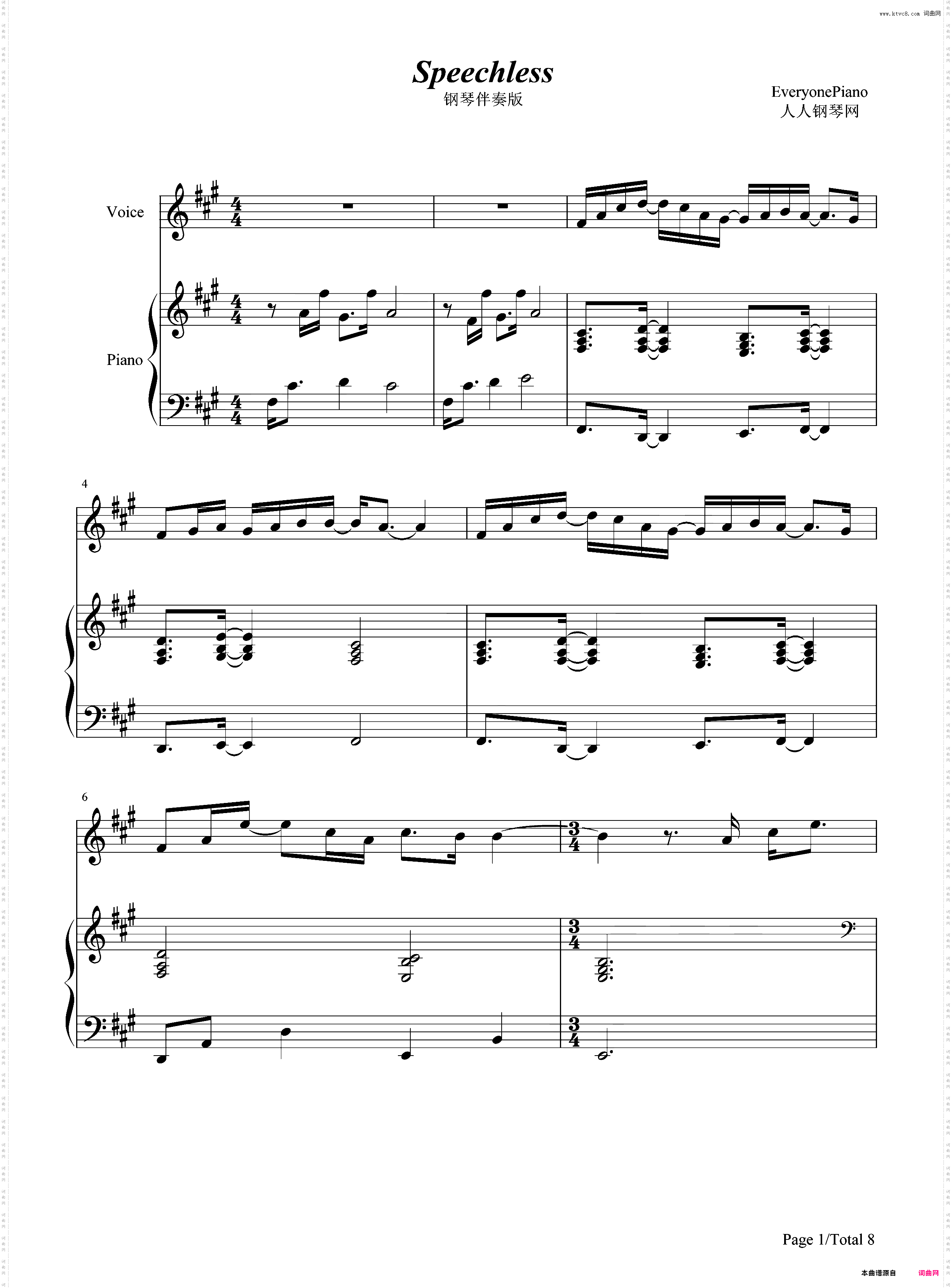 Speechless-钢琴伴奏版-阿拉丁OST