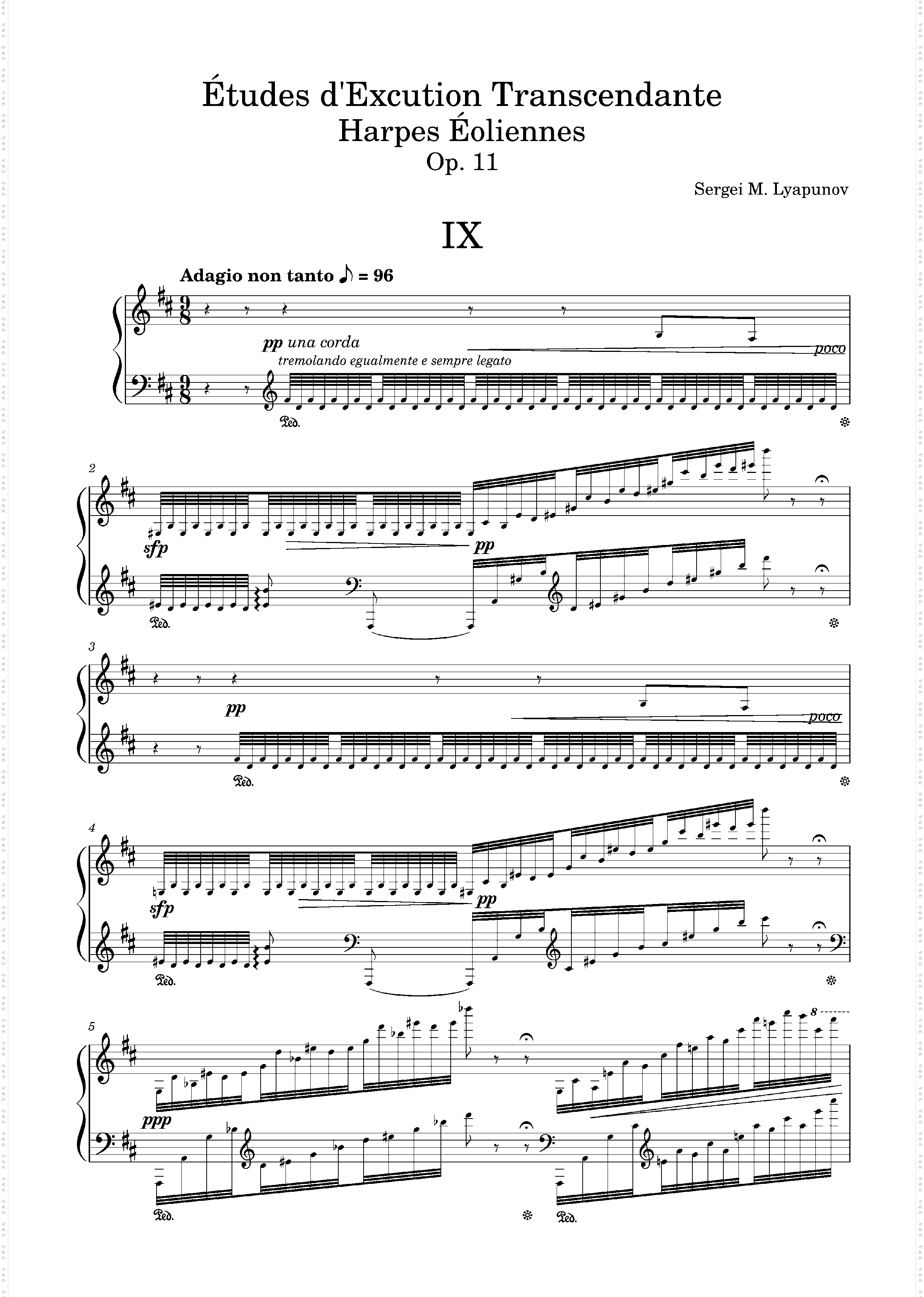études d'Excution Transcendante No· 9 Harpes éoliennes