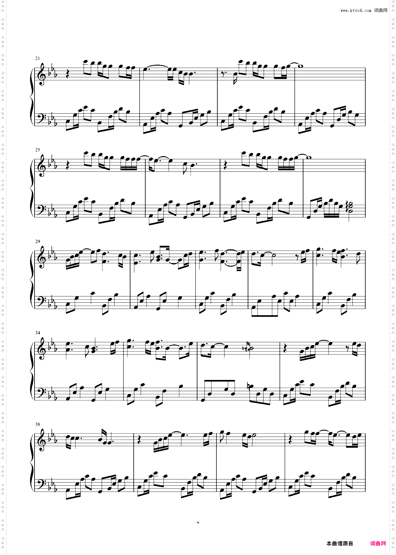 电台情歌-简单版-莫文蔚-独奏版-钢琴谱