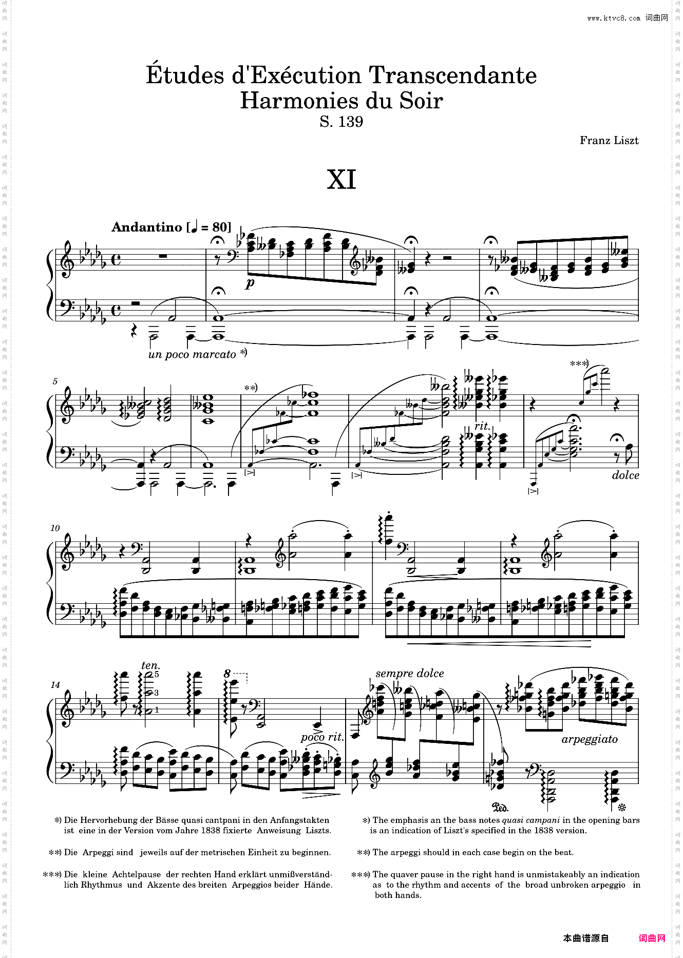 Transcendental étude No· 11 Harmonies du soir