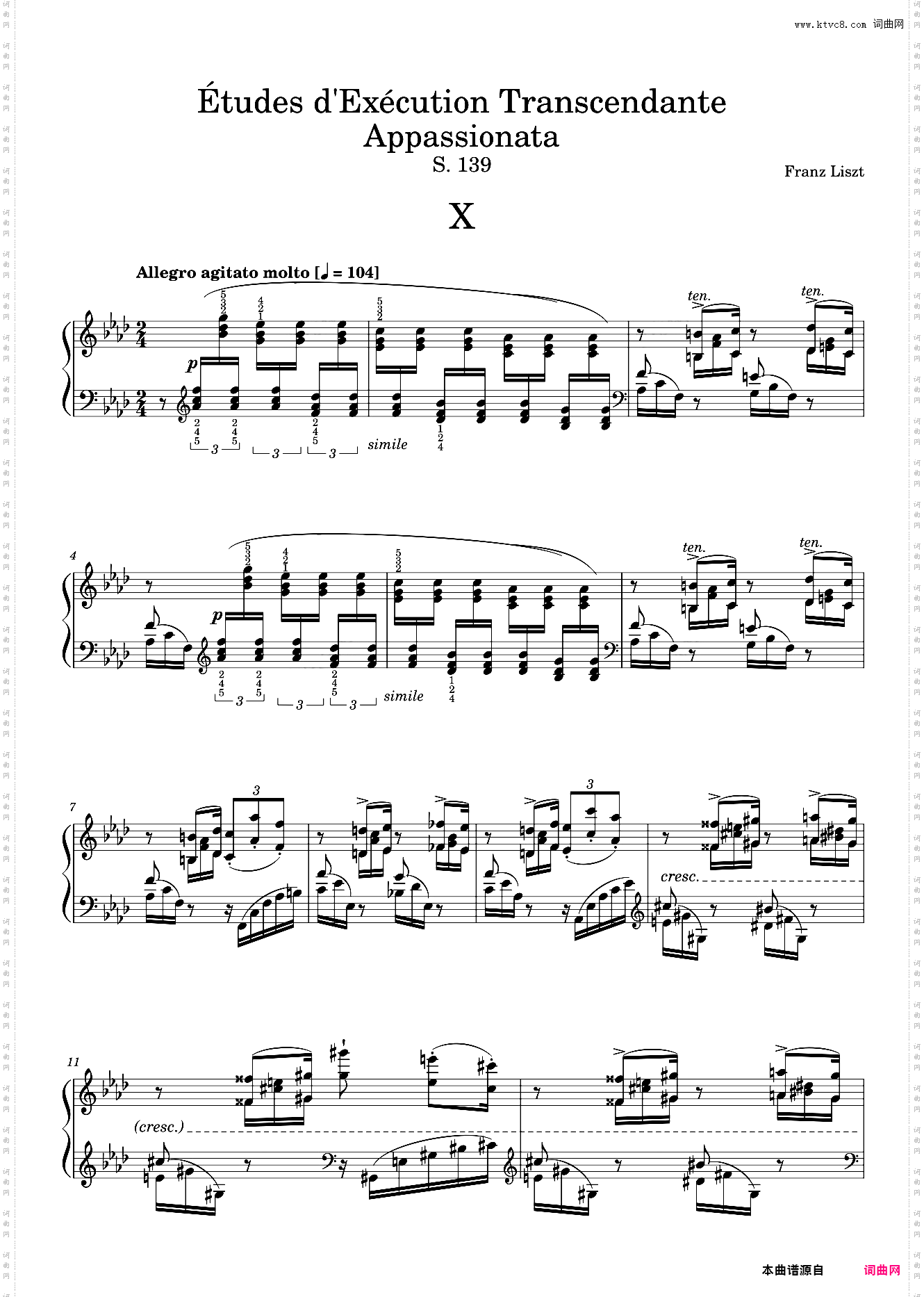 Transcendental étude No· 10 Appassionata