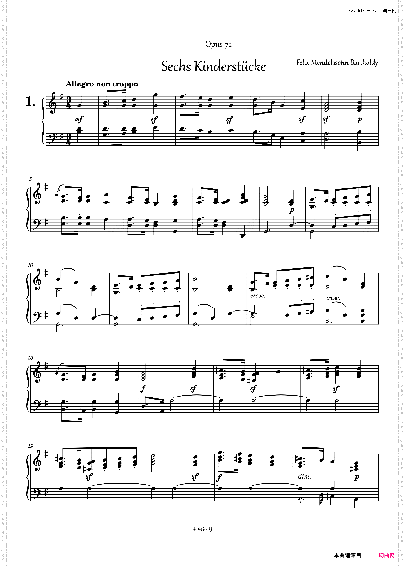 Six Christmas Pieces No· 1