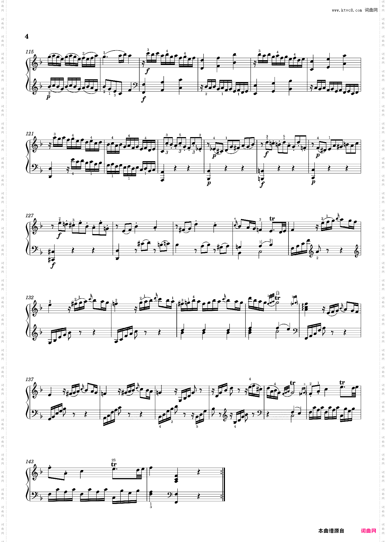 莫扎特第二钢琴奏鸣曲 Sonata No· 2, 1st Movement K· 280
