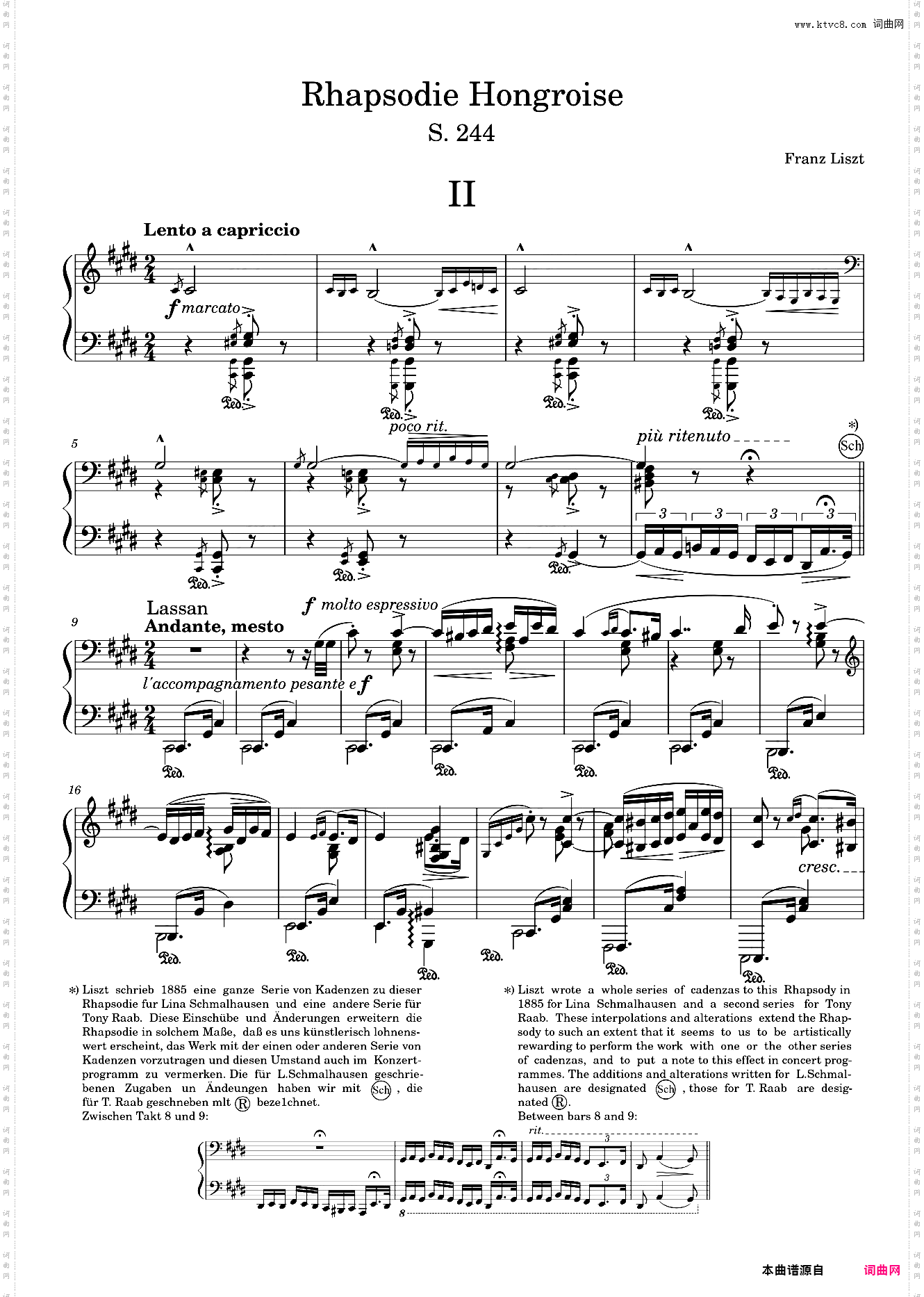 匈牙利狂想曲第二首Hungarian Rhapsody No· 2