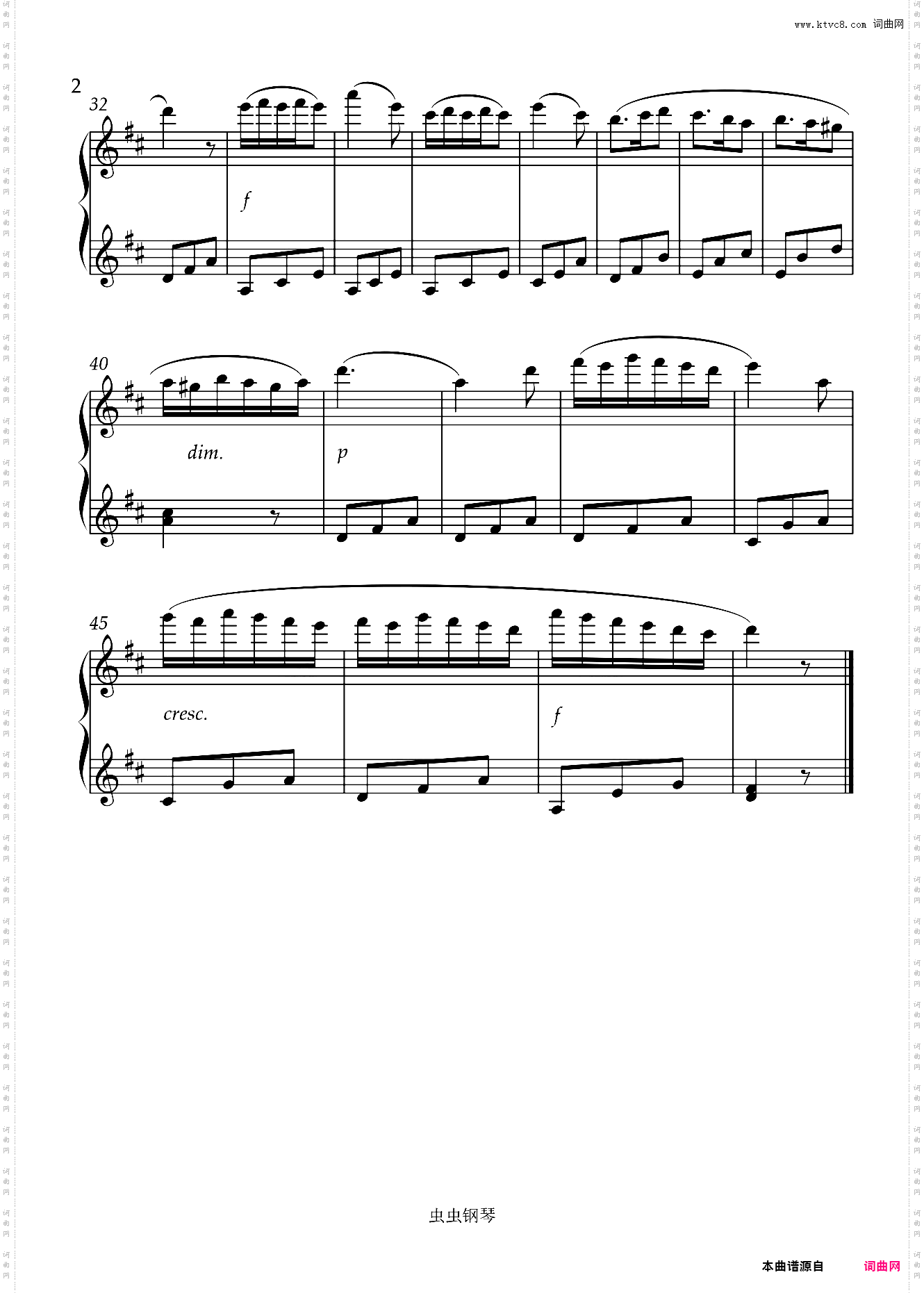 车尔尼练习曲139 No·13_D大调完美转调版